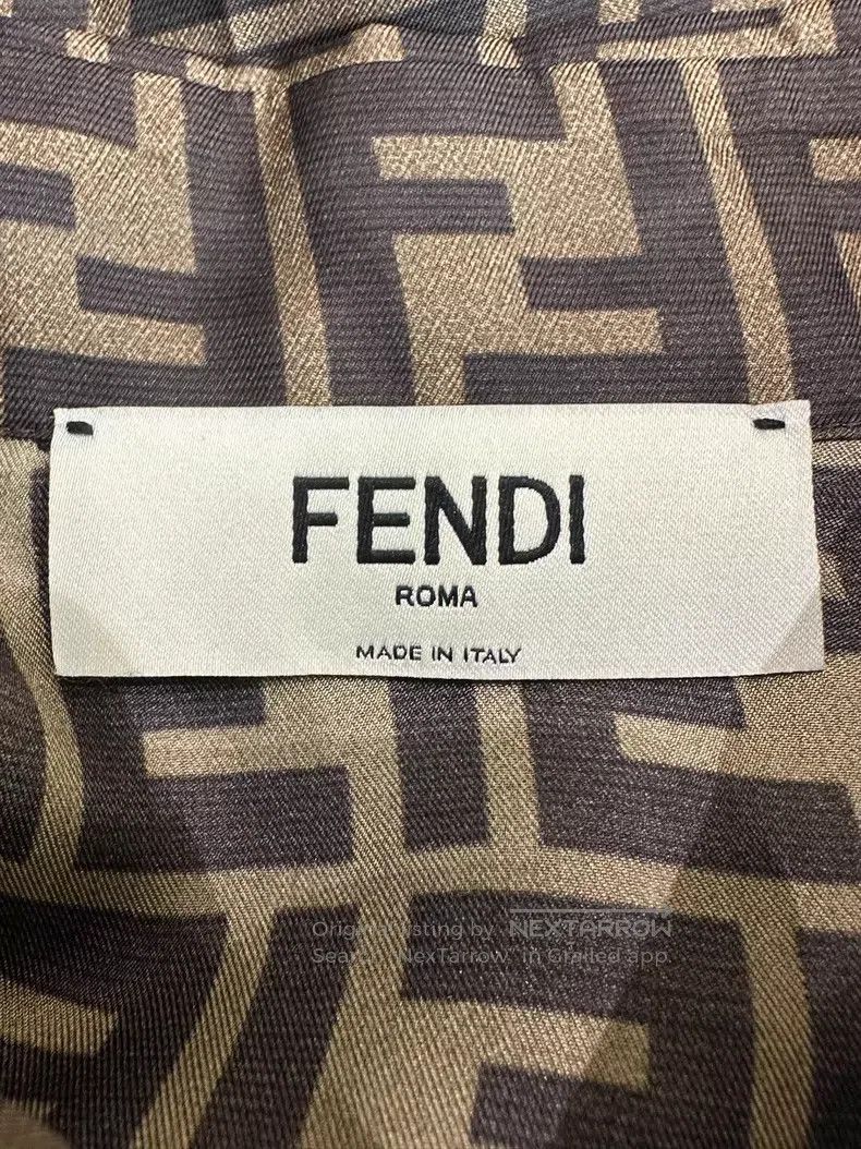 Fendi Fendi Brown Monogram Printed Silk Shirt Size XS / US 0-2 / IT 36-38 - 6 Thumbnail