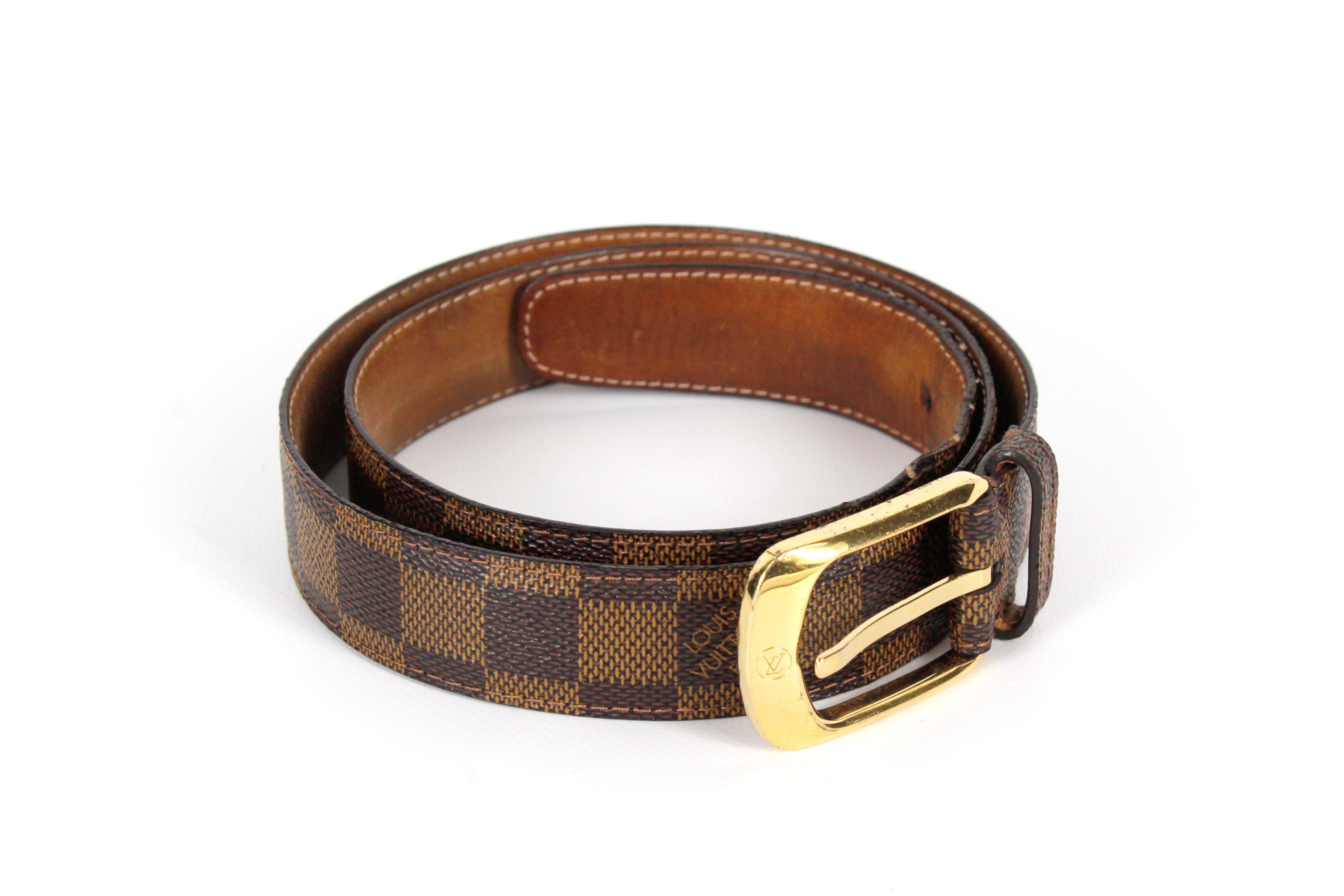 Louis Vuitton Louis Vuitton Damier Ebene Logo Monogram Leather Belt Size ONE SIZE - 2 Thumbnail