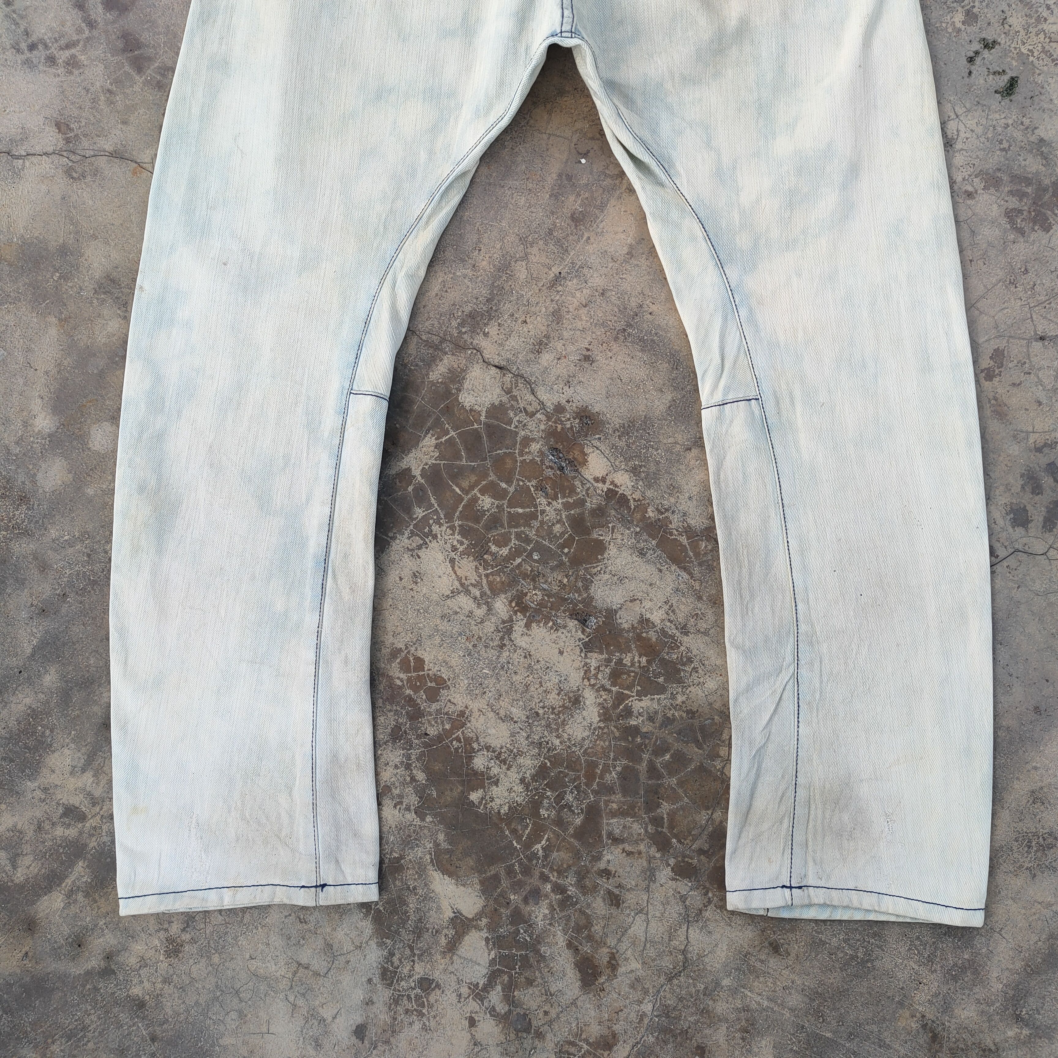 Quiksilver VINTAGE QUICKSILVER RUSTY WHITE YELLOW FADED DENIM JEANS Size US 36 / EU 52 - 11 Thumbnail