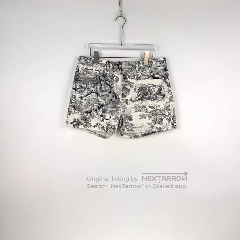 Dior Dior Black and white jungle animal denim cotton shorts Size 26" / US 2 / IT 38 - 3 Thumbnail