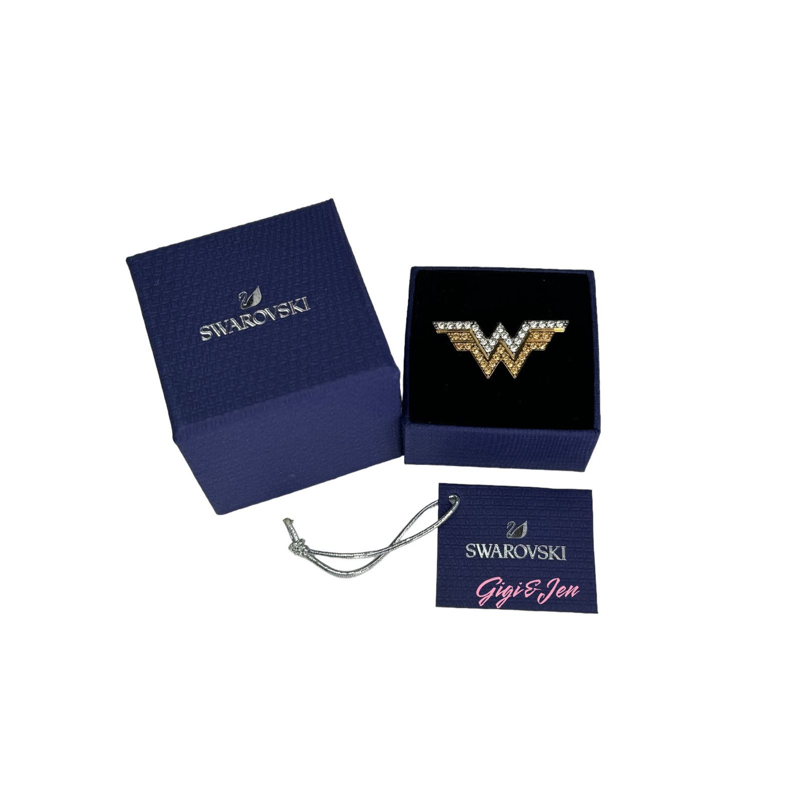 Swarovski Swarovski Fit Wonder Woman double ring Gold tone 55 - 58 Size ONE SIZE - 4 Thumbnail