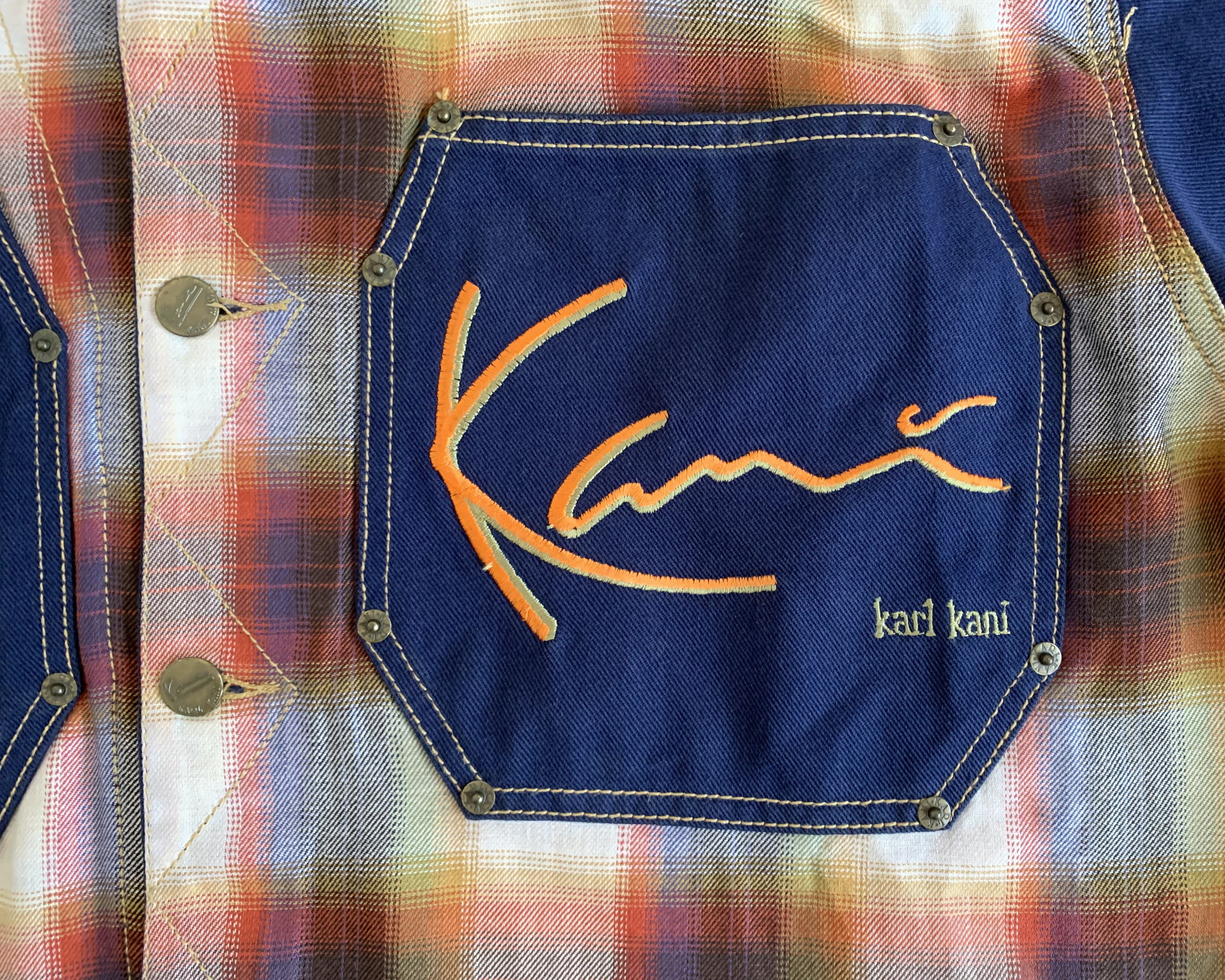Karl Kani Rare Vintage 90s Karl Kani Hoodie Jacket Denim 2pac Tupac Size US XL / EU 56 / 4 - 7 Thumbnail