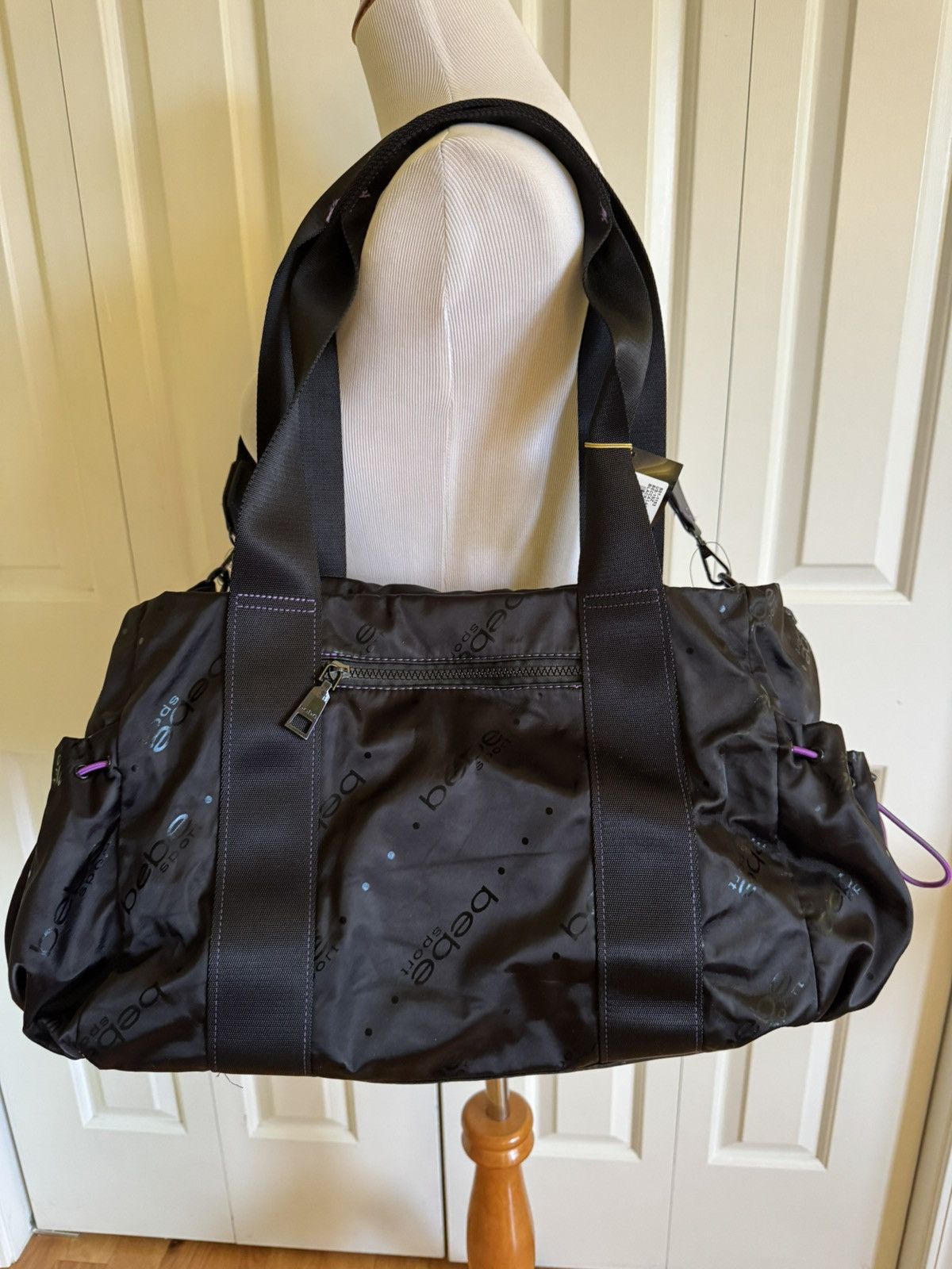 Bebe BEBE BECCA Black Nylon Gym/Travel Bag NWT $109 Size ONE SIZE - 2 Thumbnail