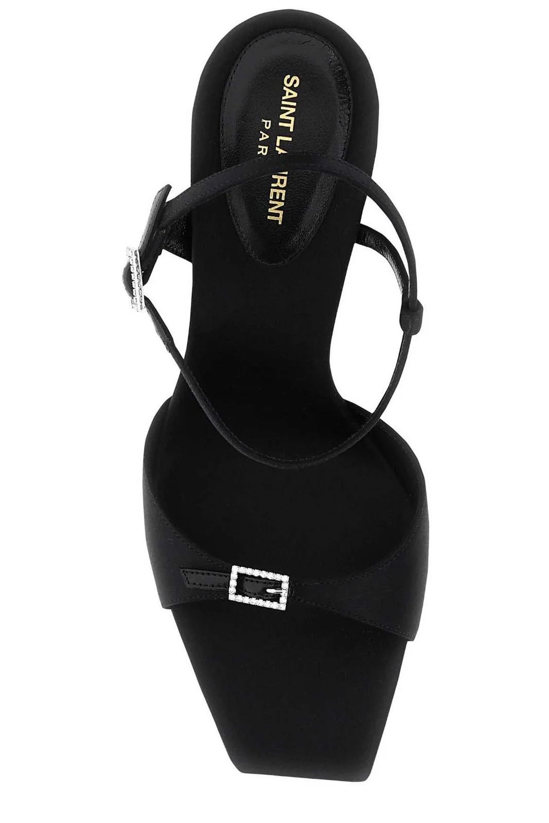 Saint Laurent Paris o1b1hav111224 Venue Sandals in Crepe in Black Size US 11.5 / IT 41.5 - 3 Thumbnail