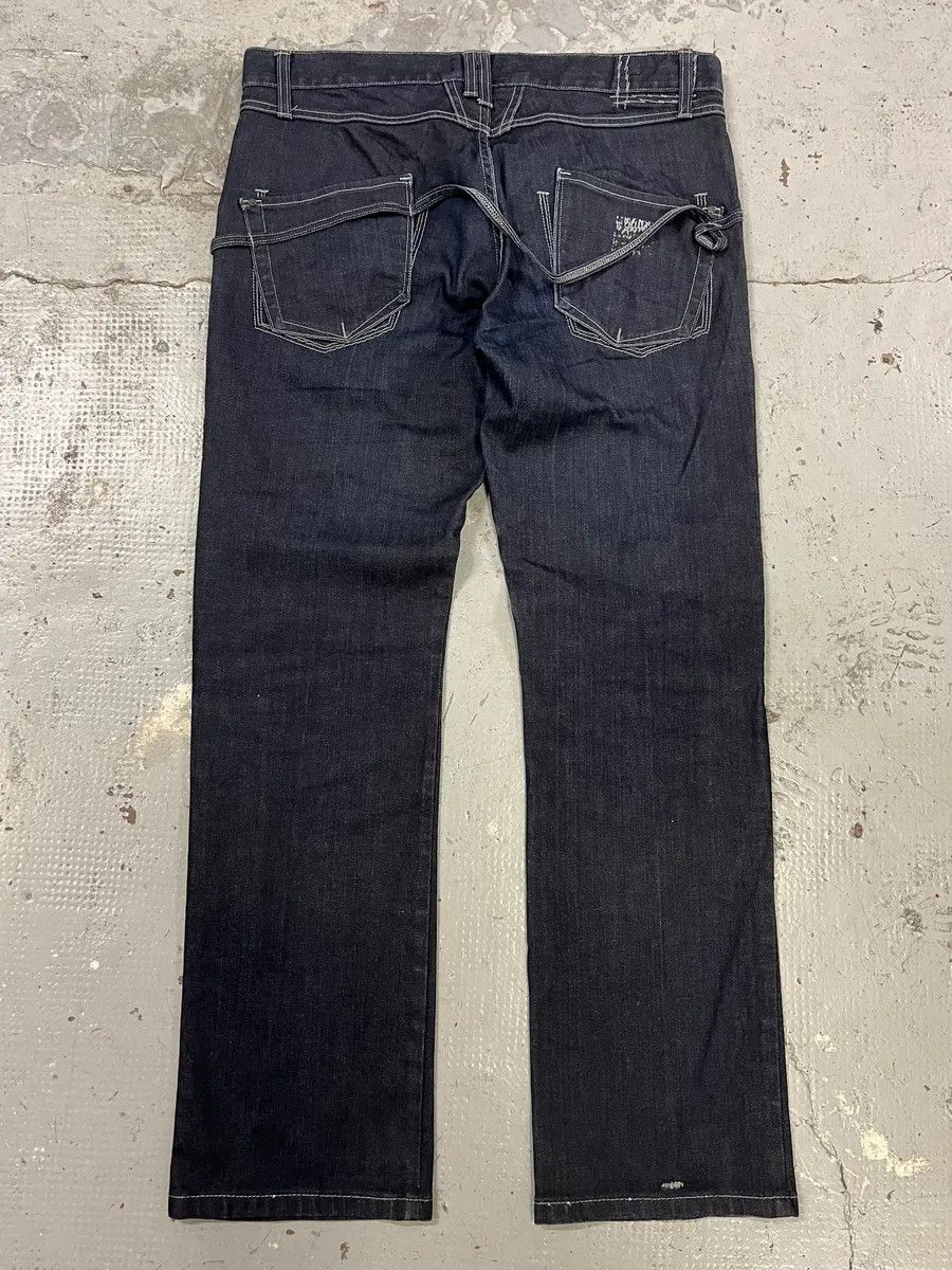 Marithe + Francois Girbaud 2000s Marithé + François Girbaud Navy Brut Denim Jeans Size US 34 / EU 50 - 7 Thumbnail