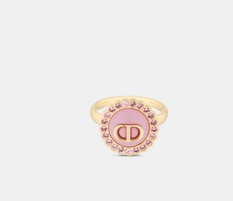 Dior o1w1db11224 Size: OS / Petit CD Baroque Ring in Gold & Pink Size ONE SIZE - 3 Thumbnail