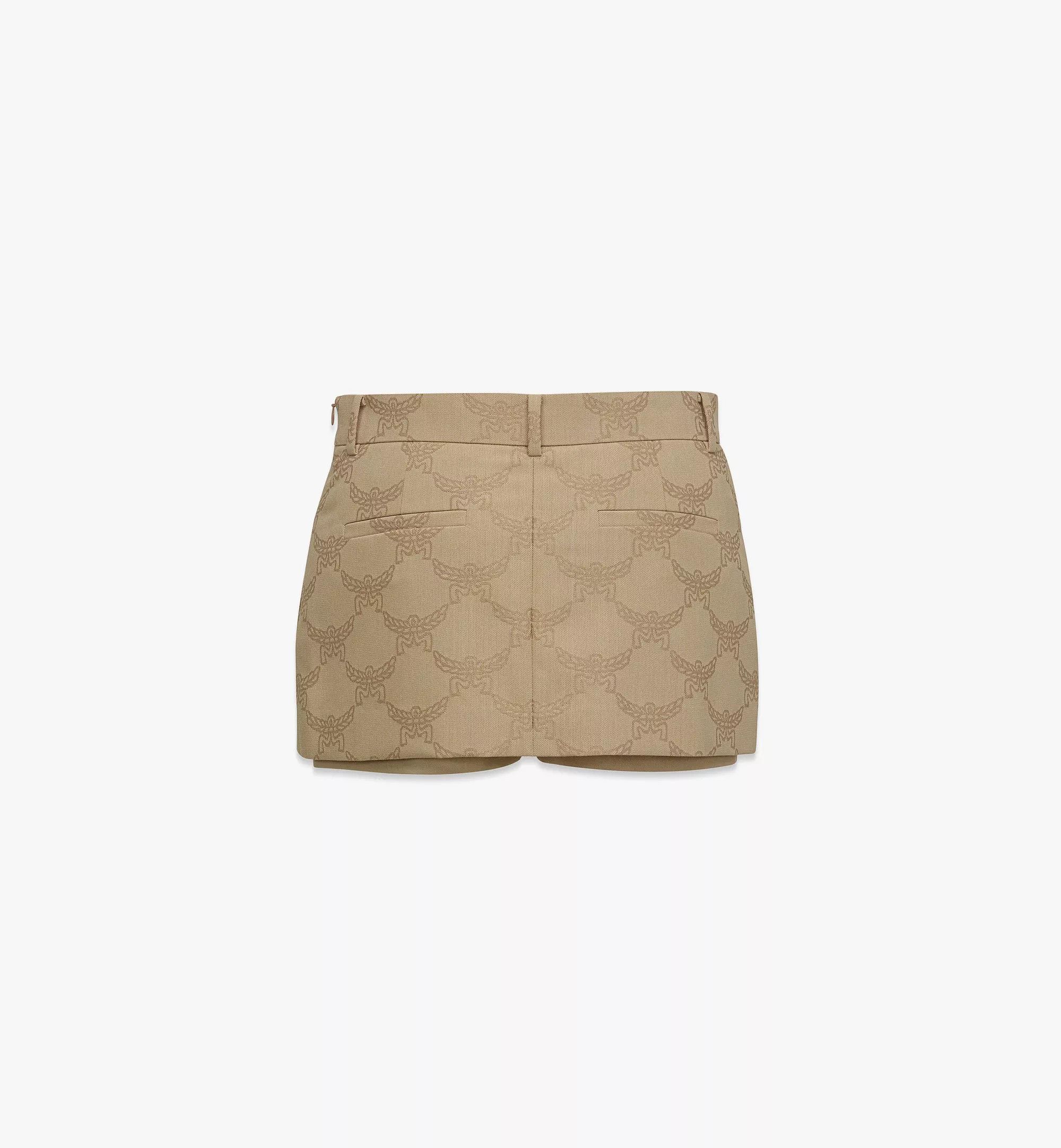 MCM o1mt1gz0126 Lauretos Wool Jacquard Shorts in Beige Size 25" / US 0 / IT 36 - 3 Thumbnail