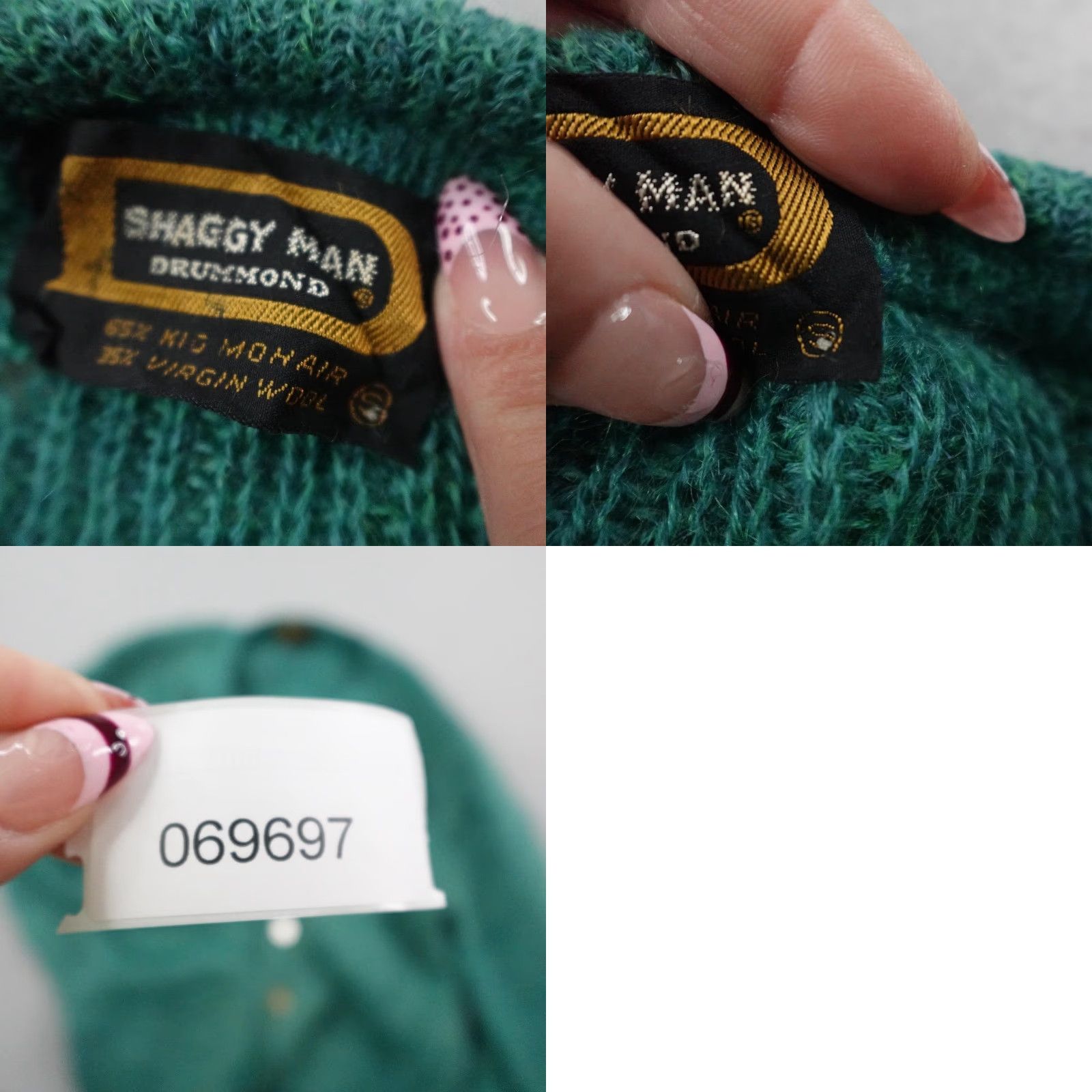 Vintage VINTAGE Shaggy Man Drummond Sweater Cardigan Mens S Green