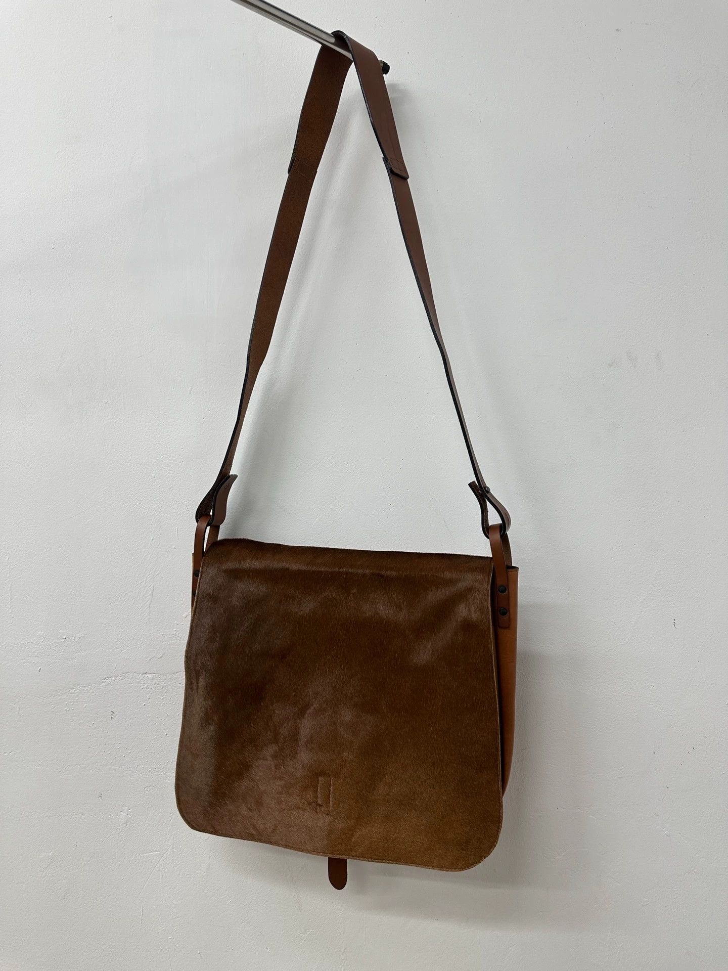 Dries Van Noten Dries Van Noten Horsehair Leather Briefcase Crossbody Bag Size ONE SIZE - 1 Thumbnail