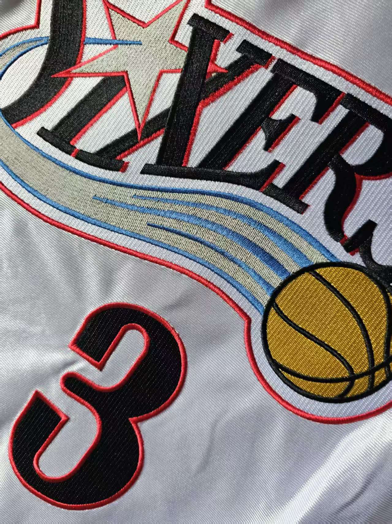 NBA Allen Iverson Jersey Philadelphia 76ers 3 Double Stitched Size US XL / EU 56 / 4 - 4 Thumbnail