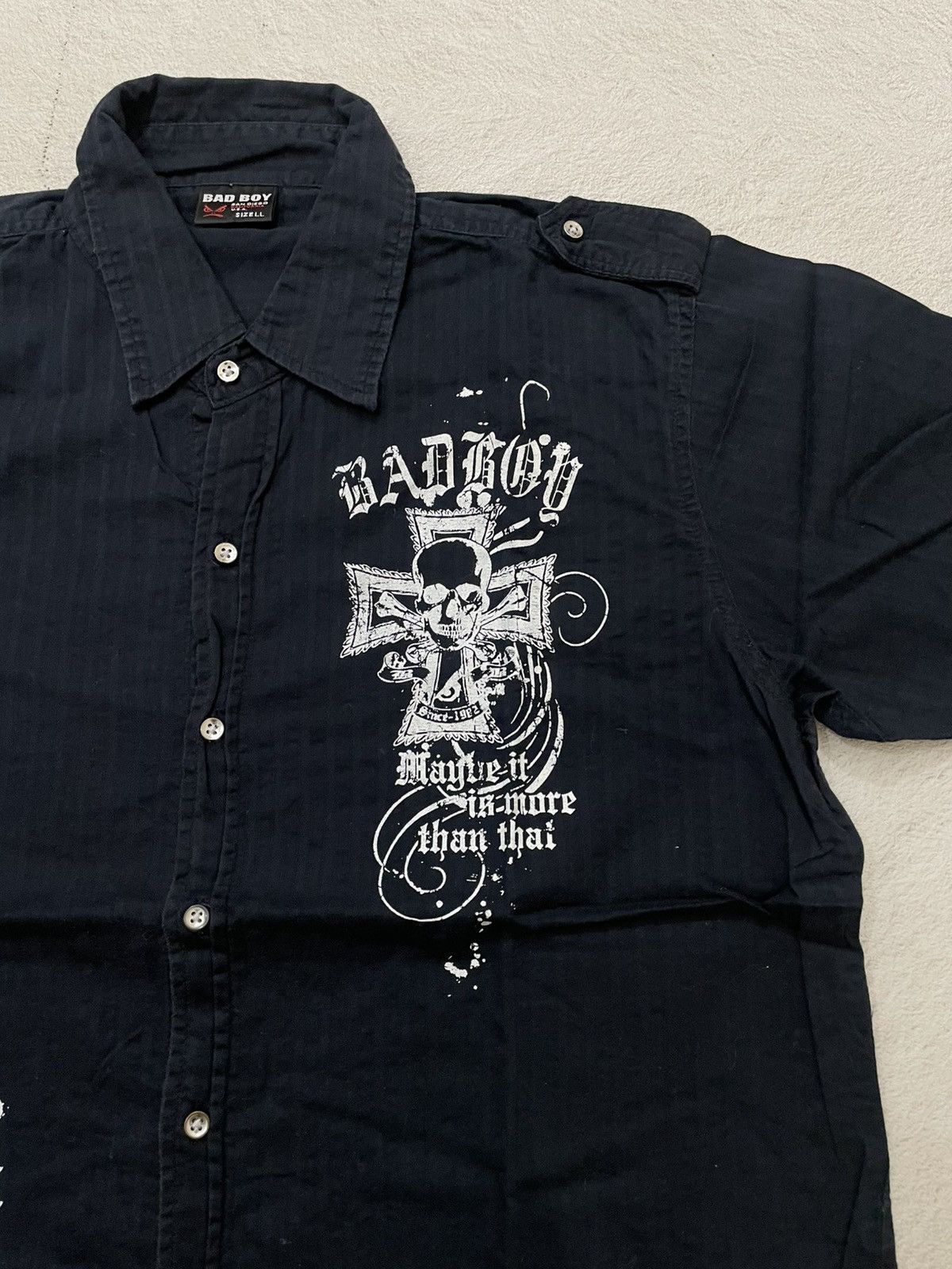 If Six Was Nine 2000s Bad Boy Graphic Button-Up Shirt Black Poem USA Print Size US L / EU 52-54 / 3 - 2 Thumbnail