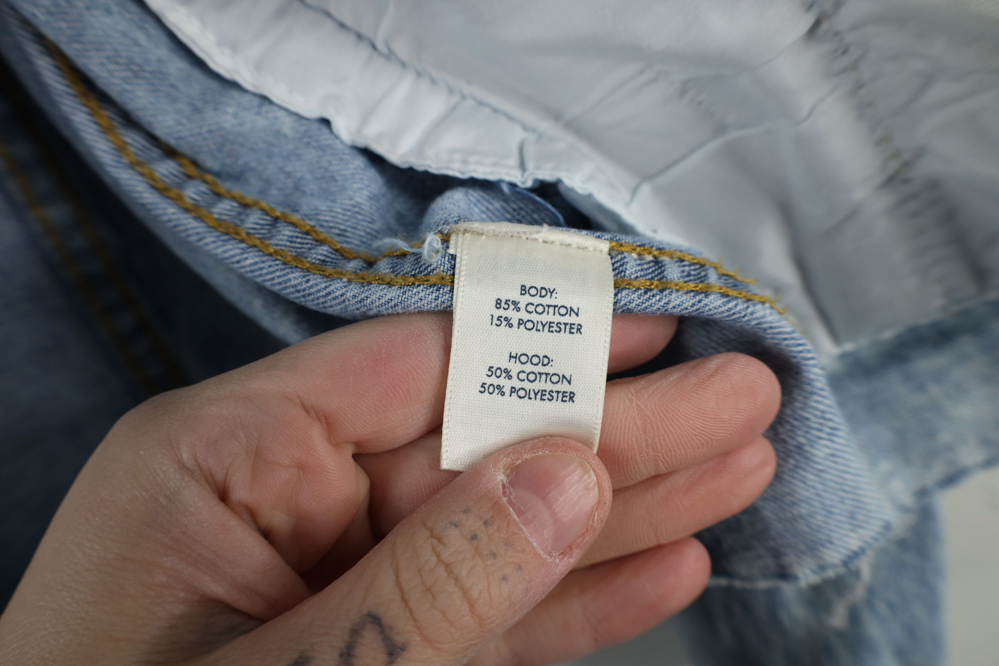 Vintage Buckle BKE Cropped Acid Wash Hooded Denim Trucker Jacket Size L / US 10 / IT 46 - 12 Thumbnail