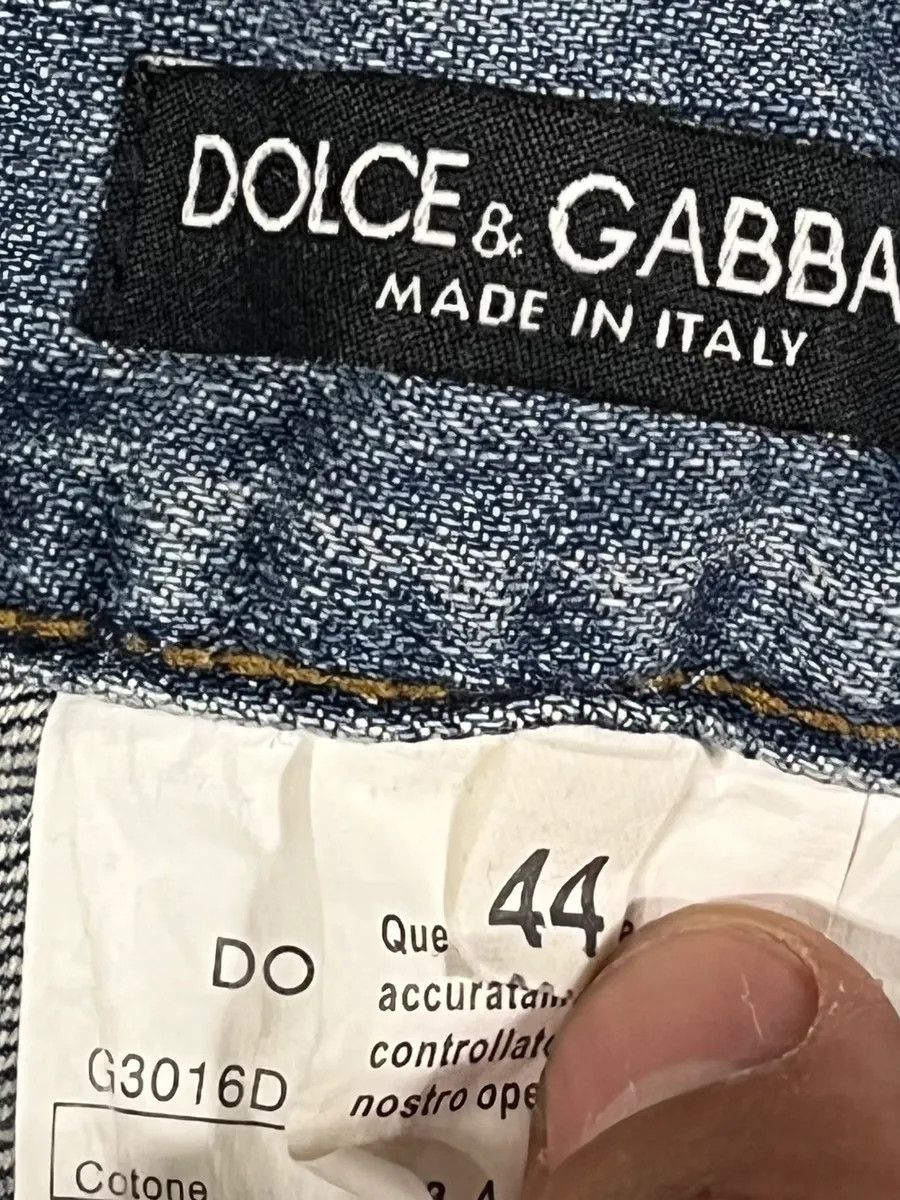 Designer × Dolce & Gabbana × Vintage AW2005 Dolce & Gabbana Painted Blue Denim Jeans Size US 30 / EU 46 - 12 Thumbnail