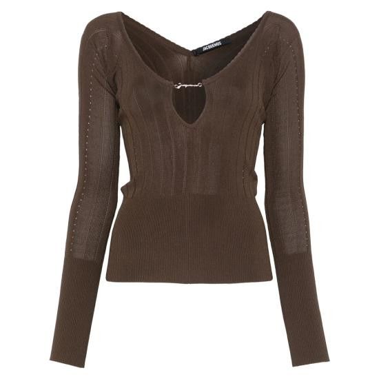 Jacquemus JACQUEMUS Women Tops 251KN357 2424 880 BROWN Size M / US 6-8 / IT 42-44 - 1 Thumbnail