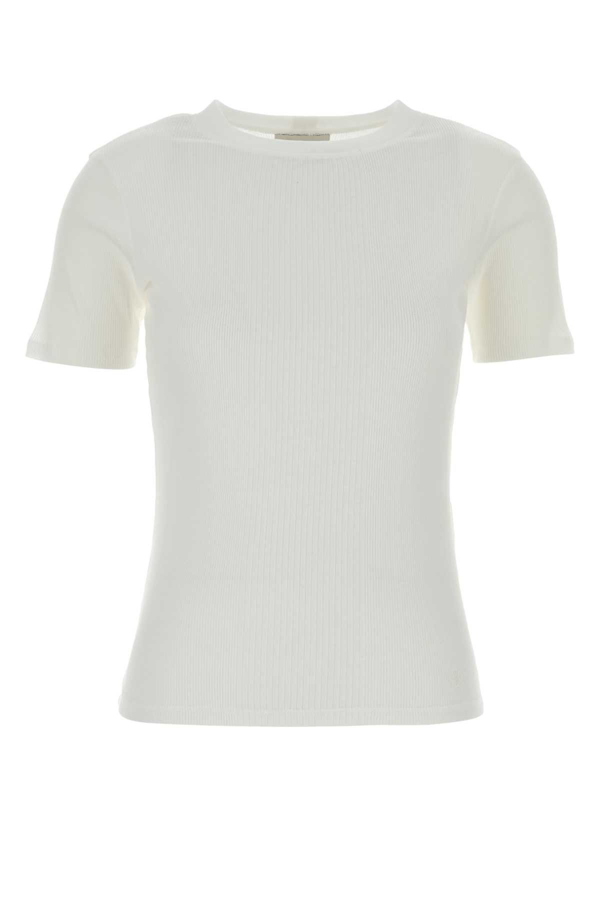 Loulou de Saison White Cotton Aval T-Shirt Size XS / US 0-2 / IT 36-38 - 1 Thumbnail