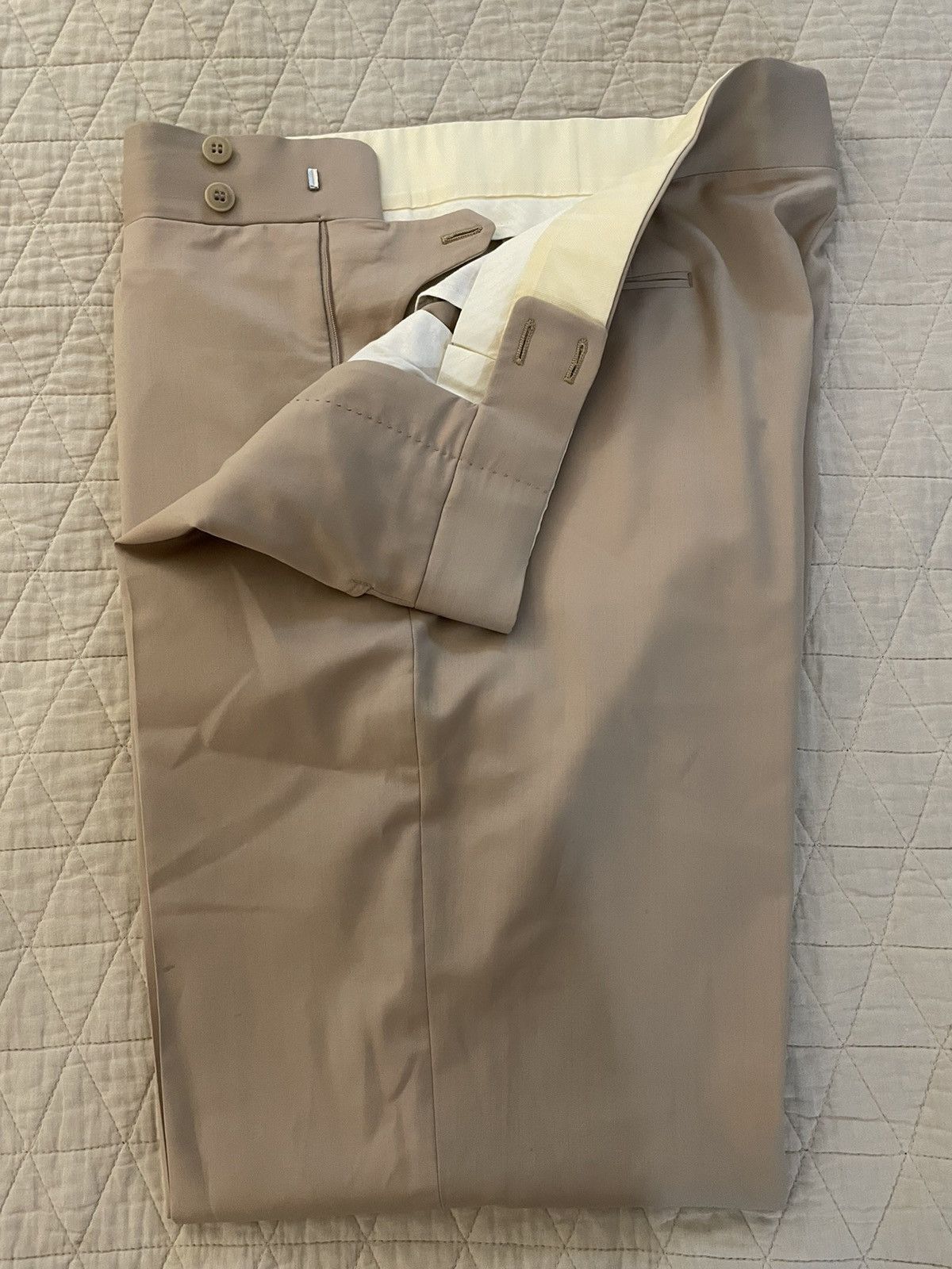 Brioni Flat Front Western Pocket Tropical Weight Wool Trouser Size 38R - 2 Thumbnail