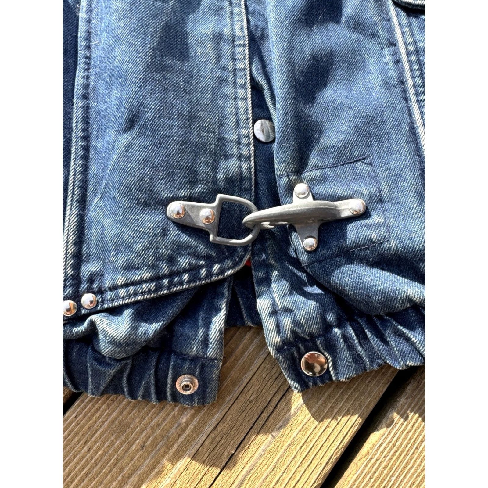 Vintage VINTAGE Denim Down Puffer Jacket Heavyweight 80s 90s Fireman Toggle Front Closure Unisex Adults M Blue Cold Weather Utility Coat Size US M / EU 48-50 / 2 - 7 Thumbnail