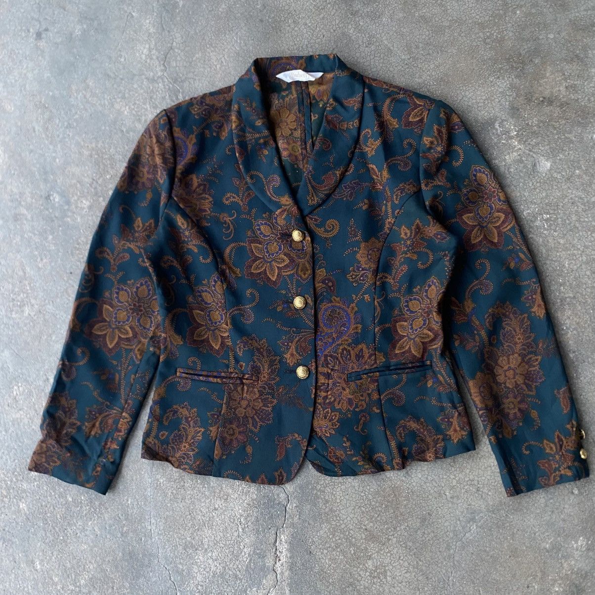 Burberry ‼️LAST DROP‼️Burberry Vintage Floral Paisley Blazer Jacket Size S / US 4 / IT 40 - 3 Thumbnail