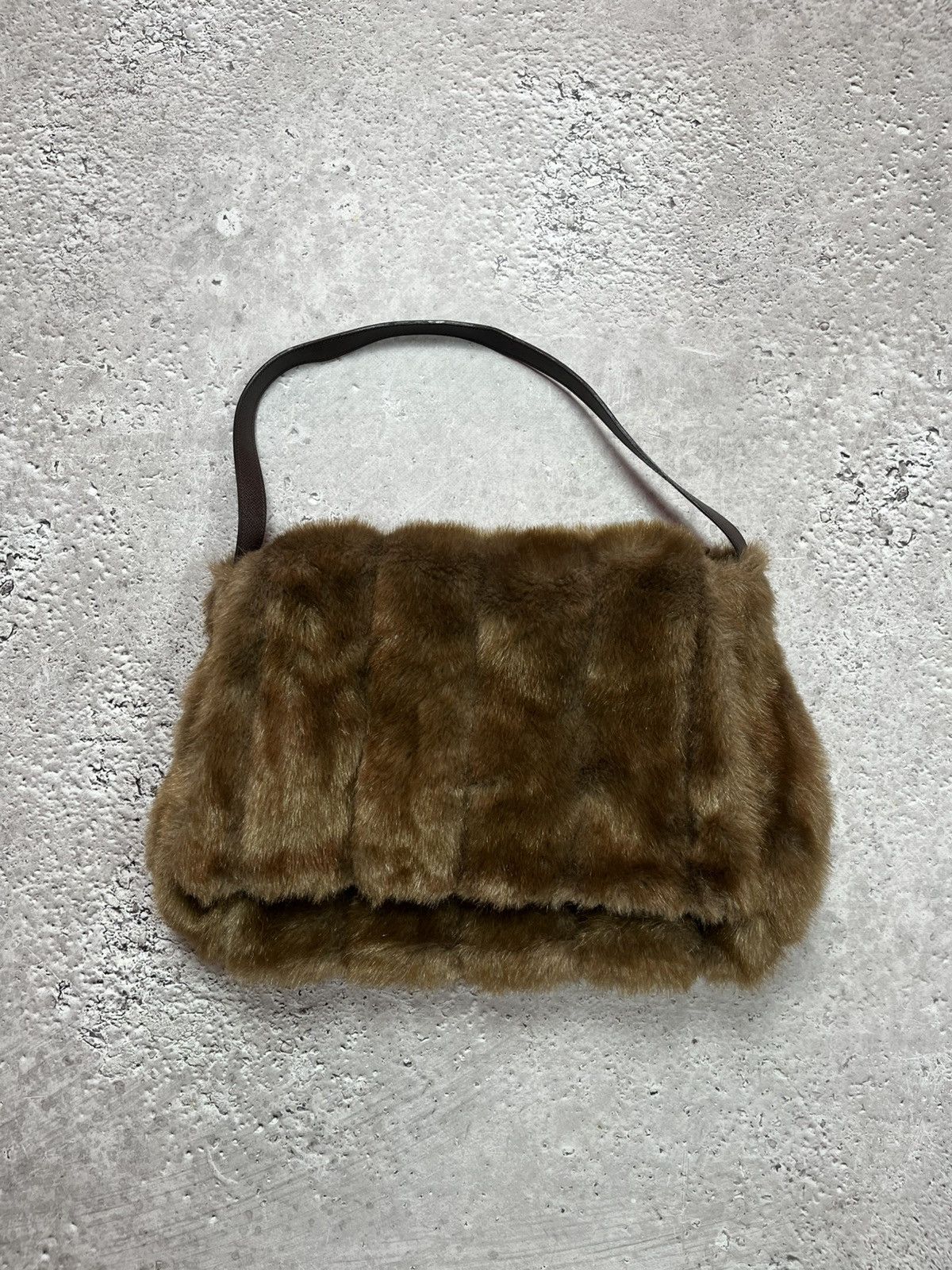 Other Y2K Faux Fur Brown Shoulder Bag 42x28 cm Vintage Style Size ONE SIZE - 1 Thumbnail