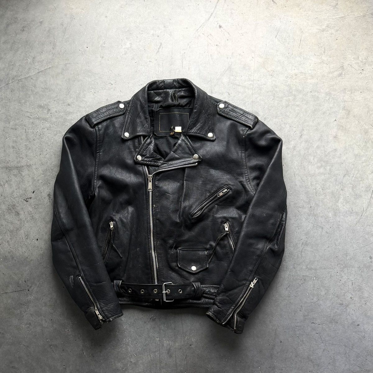 Vintage VINTAGE 80's AMI LONDON LEATHER MOTORCYCLE JACKET | Grailed