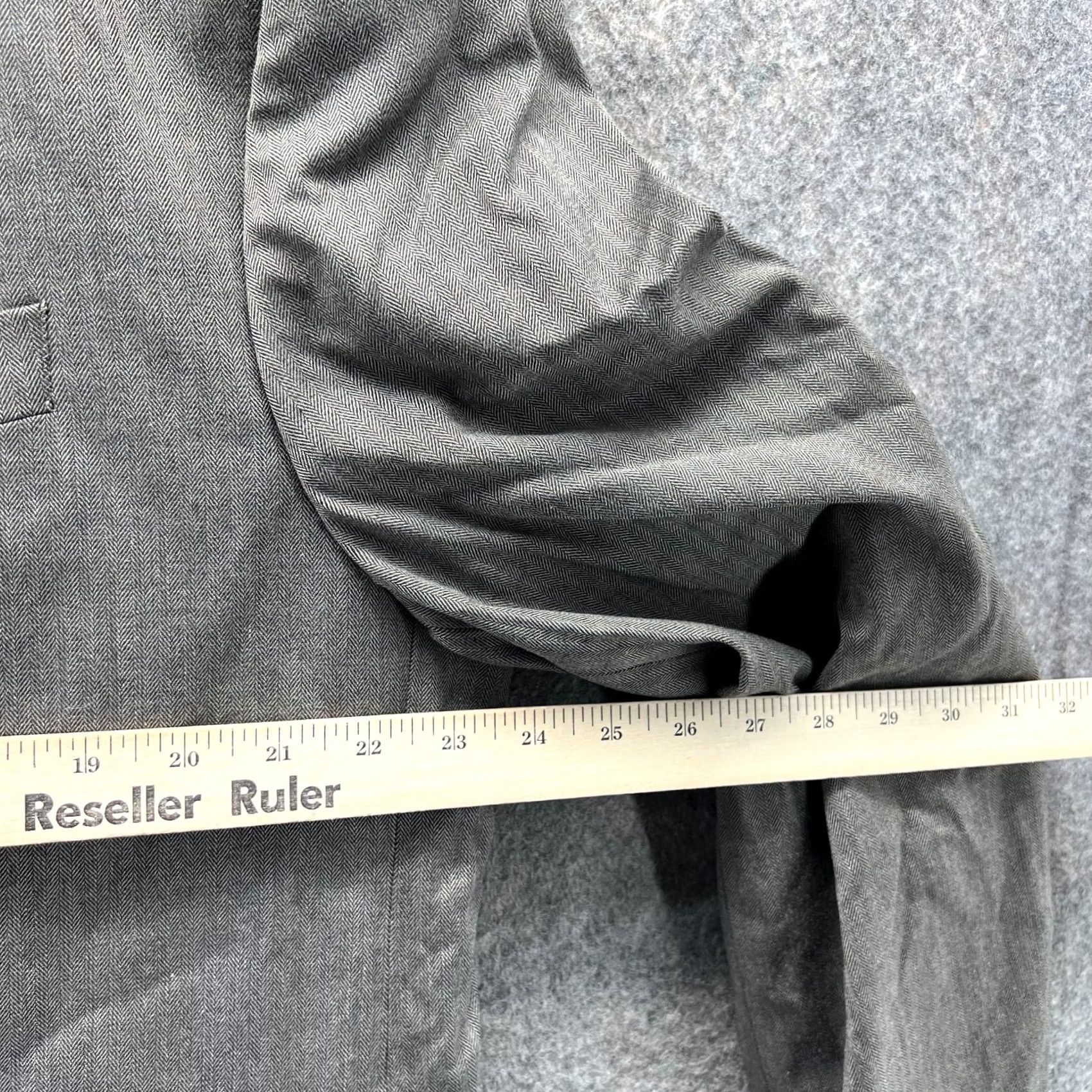 Banana Republic Banana Republic Blazer Men 46L Adult Gray Wool Herringbone Single-Breasted Casual Jacket Coat Long - Regular Fit Mens Size 46R - 6 Thumbnail
