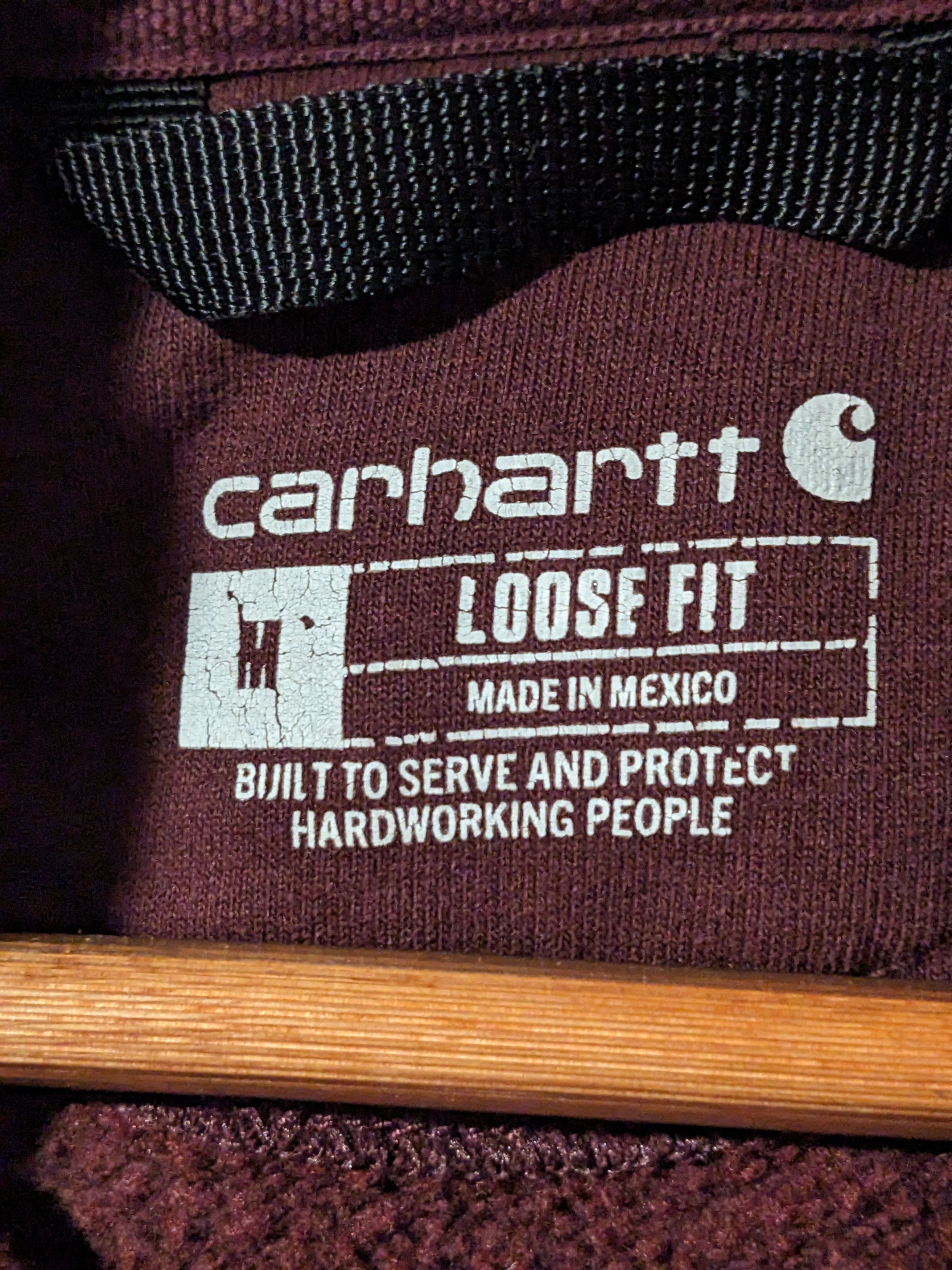 Carhartt × Designer Carhartt Logo Medium Loose Fit Burgundy Red Hoodie Size US M / EU 48-50 / 2 - 4 Thumbnail