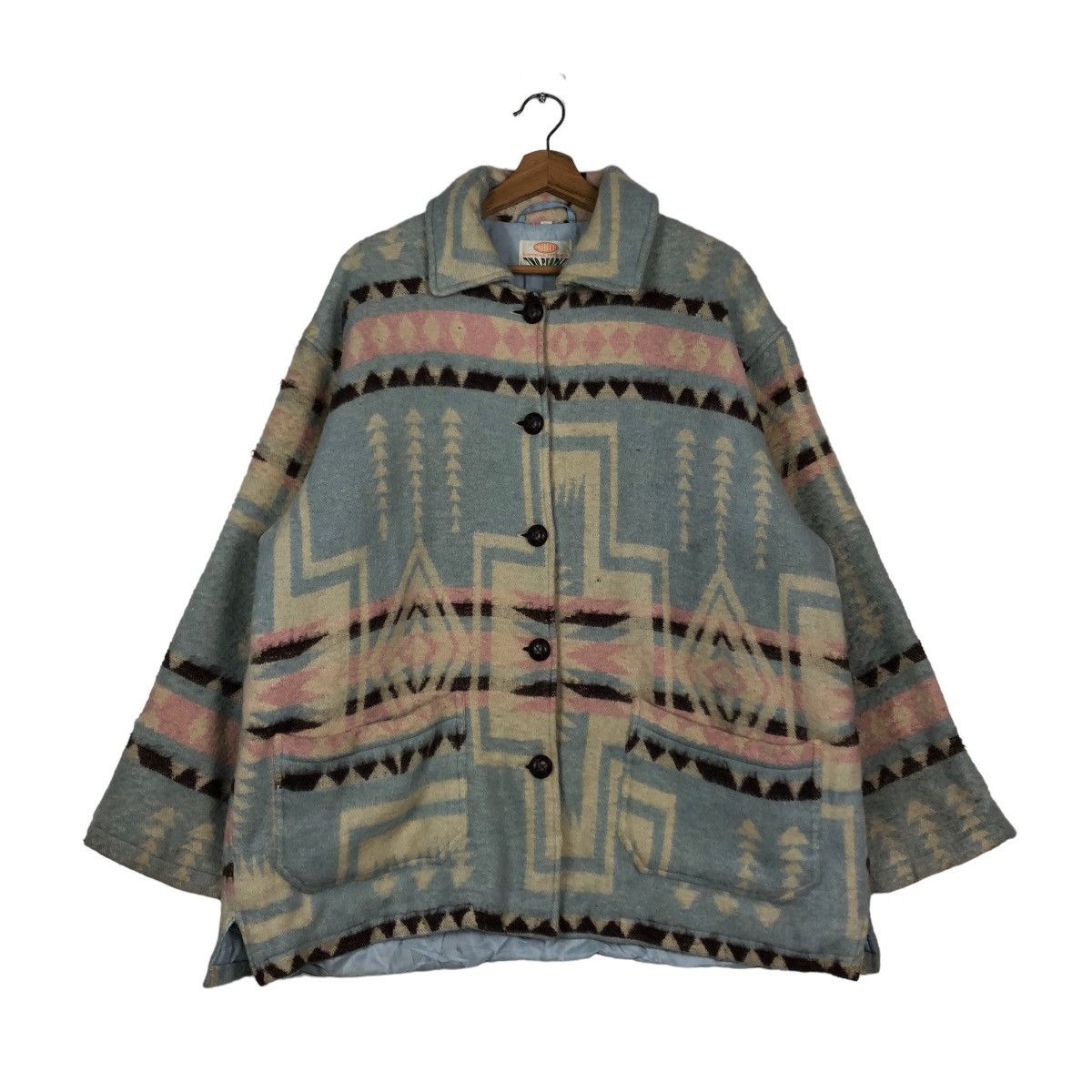 Japanese Brand 📌VINTAGE WOOL JACKET TWO PEOPLE JAPAN NAVAJO NATIVE Size US M / EU 48-50 / 2 - 2 Thumbnail