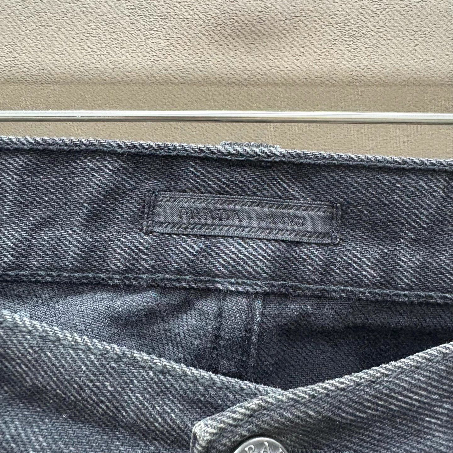 Prada Prada Washed Black Triangle Logo Jeans 99 New 33W Size US 33 - 3 Thumbnail