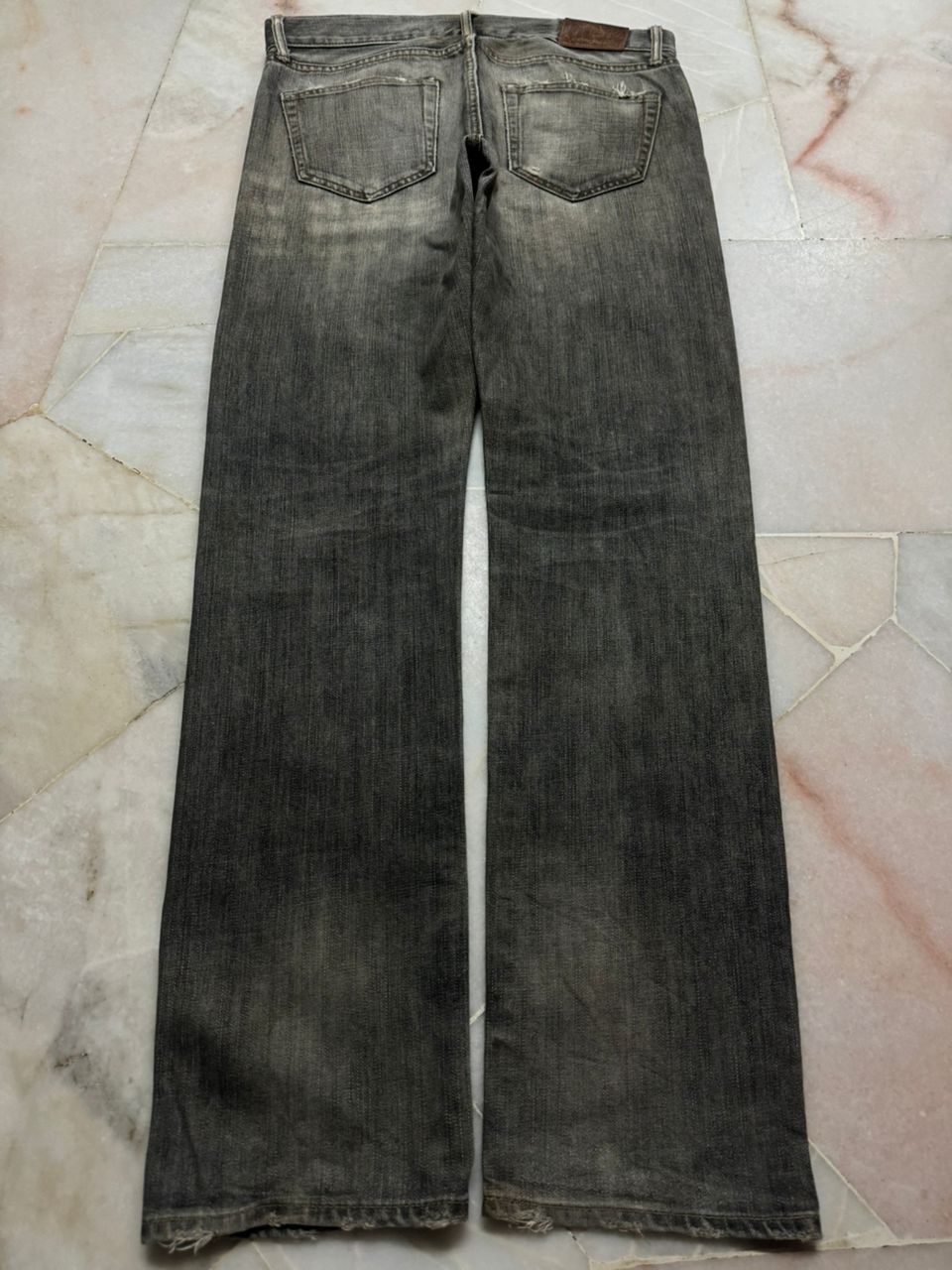 Uniqlo 💥Crazy Thrashed 90s Uniqlo Rusty Distressed Grunge Jeans Size US 33 - 14 Thumbnail