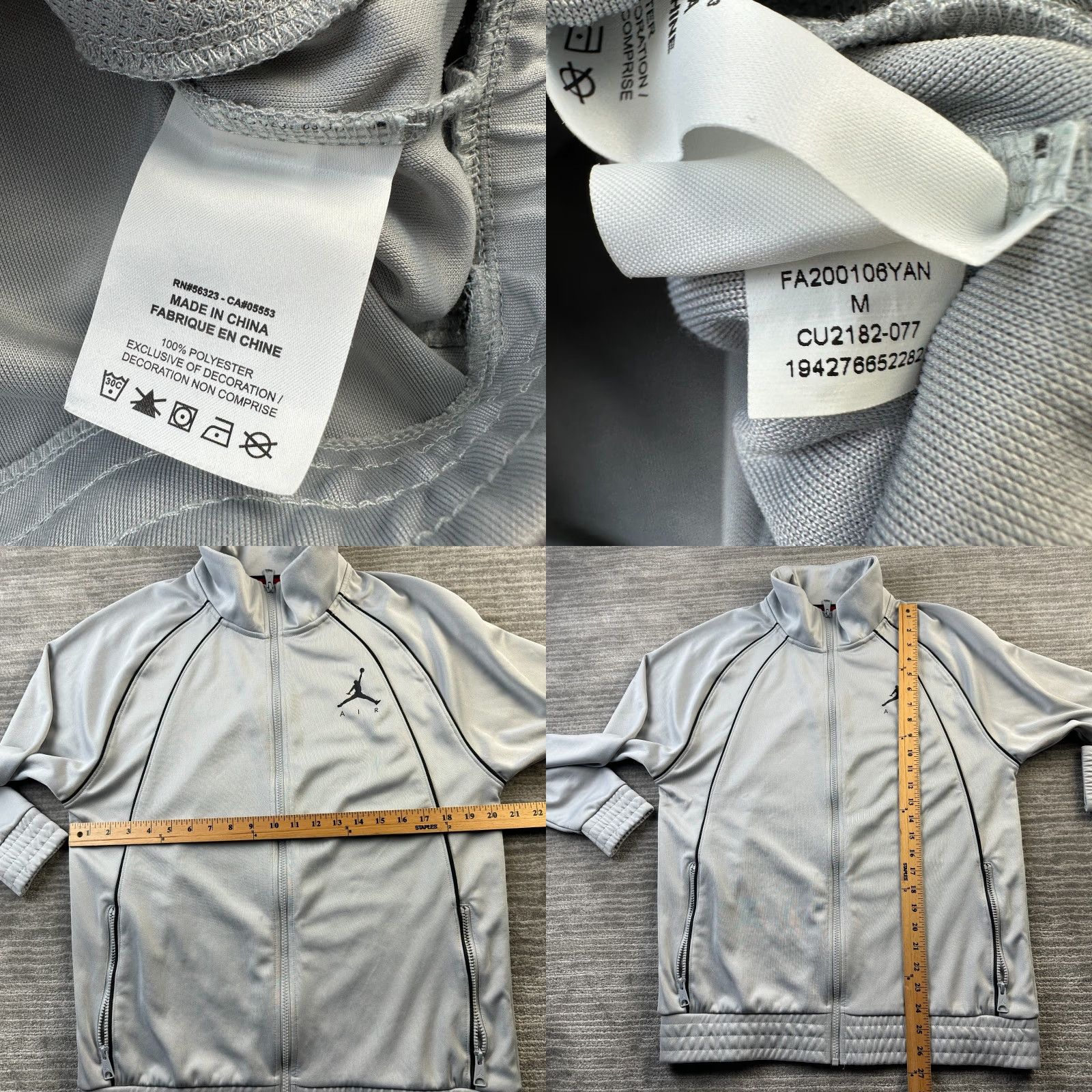 Jordan Brand Jordan Jacket Mens Medium Gray Full Zip Dna Track Logo Size US M / EU 48-50 / 2 - 8 Thumbnail