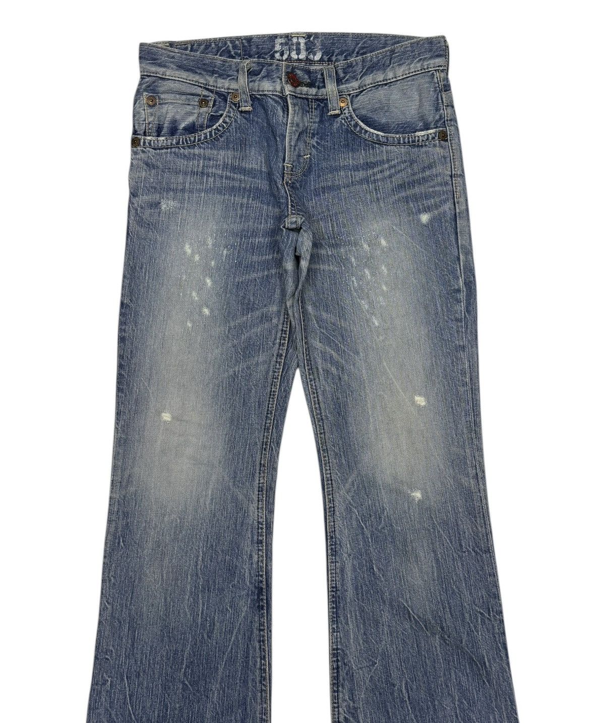 Edwin Flare Jeans Edwin 503 Bootcut Distressed Denim Jeans Size 31" - 5 Thumbnail