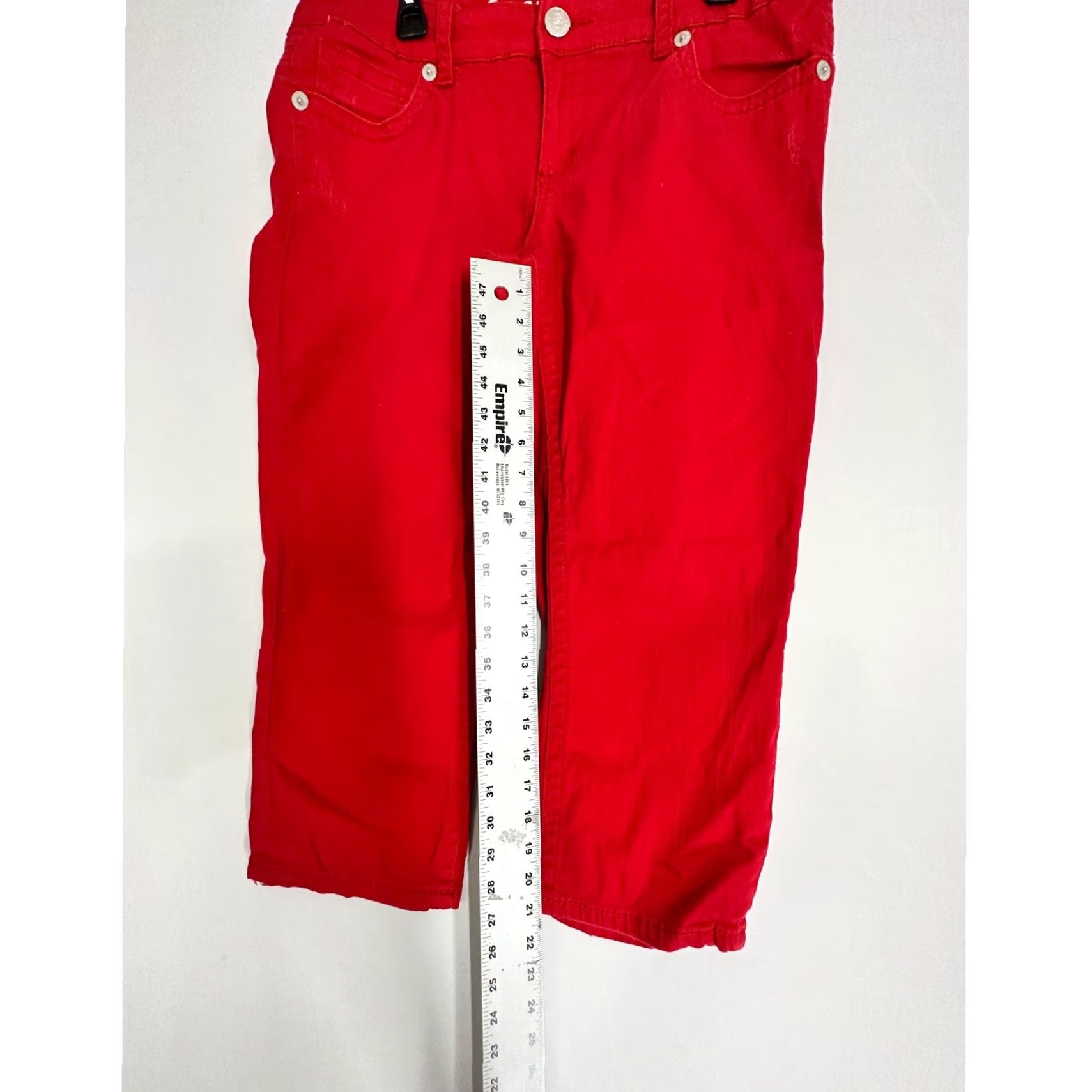 Vintage VINTAGE Seven7 Luxe Cropped Jeans Women 16 Red Pants Cotton Blend PILLING INSEAM 21in 5-Pocket Regular Rise Mid Jeans Womens Size 38" / US 16 / IT 52 - 4 Thumbnail