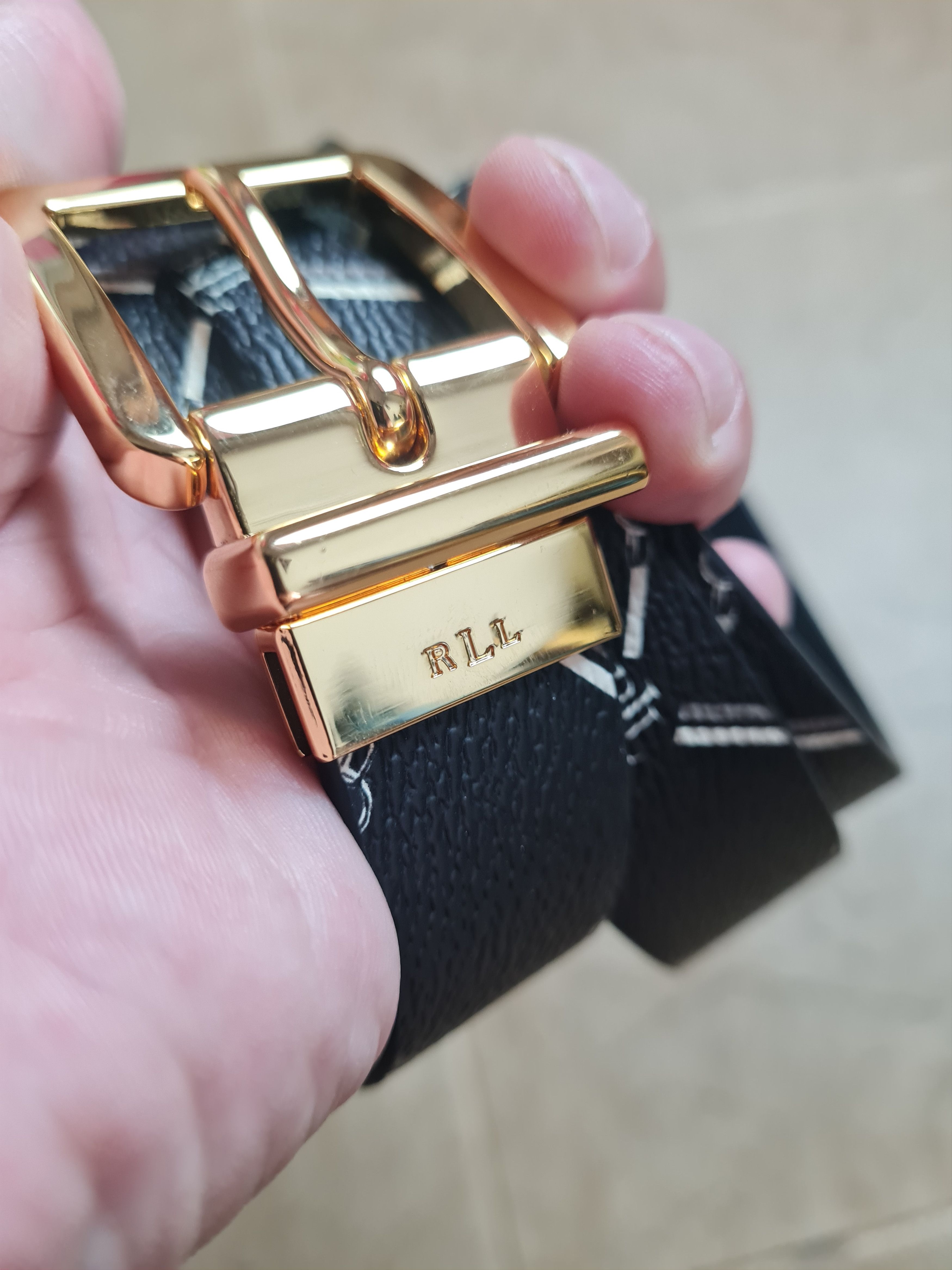 Polo Ralph Lauren Lauren Ralph Lauren Polo Leather belt monogram RPL RL Size ONE SIZE - 15 Thumbnail