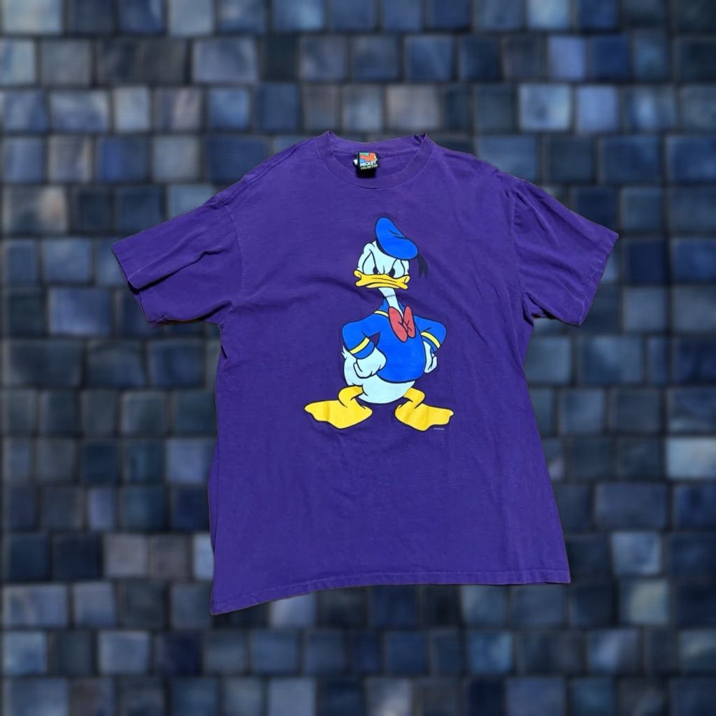 Mickey Unlimited VINTAGE Mickey Unlimited Donald Duck Single Stitch Tshirt Purple Mens Large 90s Cartoon USA Mens Size US L / EU 52-54 / 3 - 1 Thumbnail