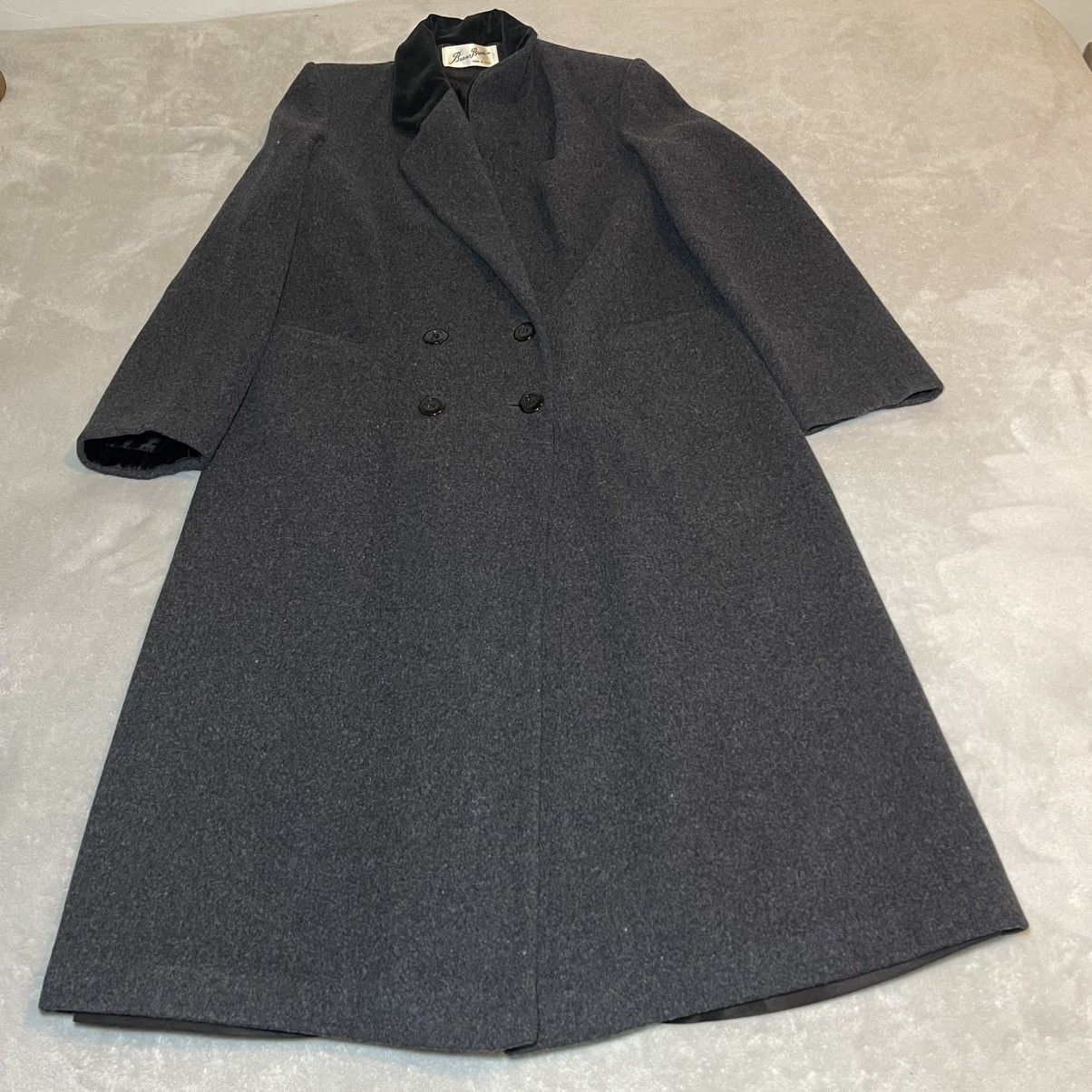 Other Vintage Beau Brem 100% Pure Wool Overcoat Double Breasted 14 Size XL / US 12-14 / IT 48-50 - 3 Thumbnail