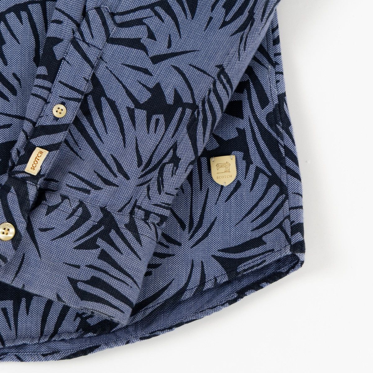 Scotch & Soda Scotch & Soda Mens Blue Floral Shirt Long Sleeve Button Up Size US L / EU 52-54 / 3 - 6 Thumbnail