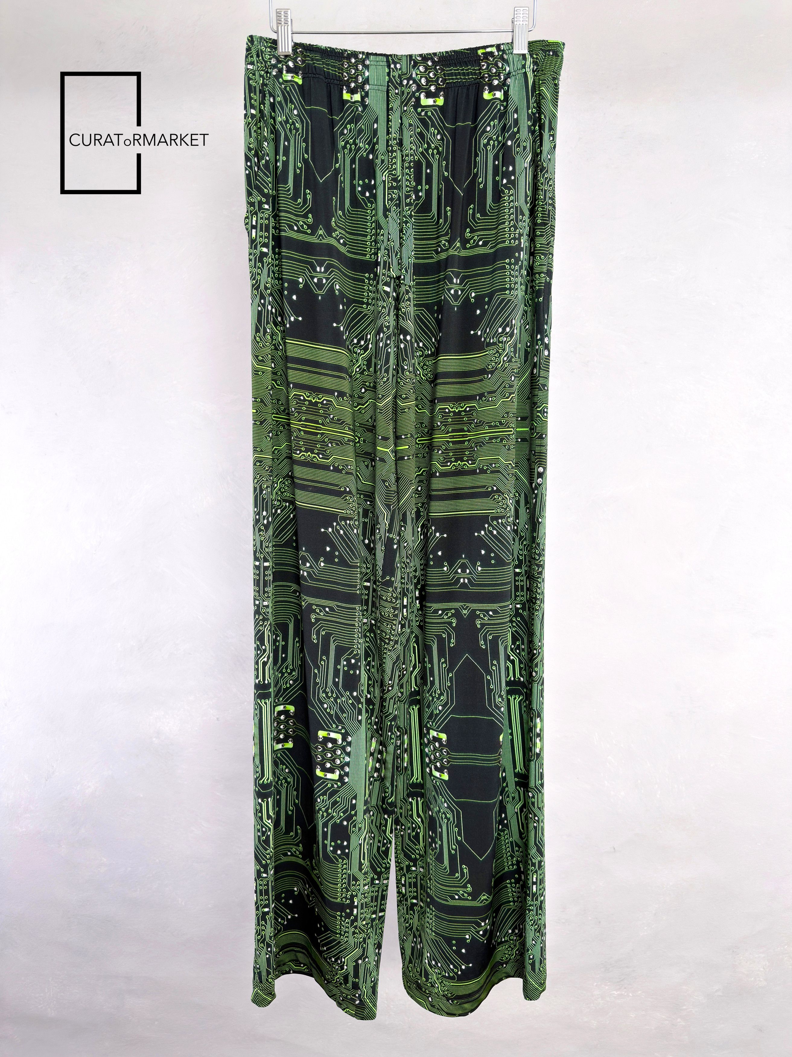 Vetements Small GRAIL Cyber Circuit Crypto Print Wide Leg Pants FW22 Size US 30 / EU 46 - 1 Thumbnail