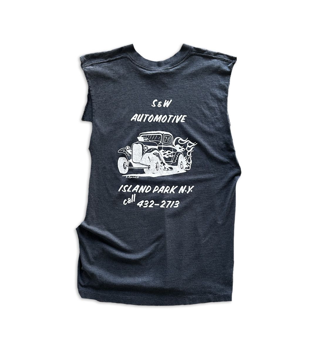 Vintage 90's Vintage S & W Automotive Sleeveless T-Shirt Size US L / EU 52-54 / 3 - 2 Thumbnail
