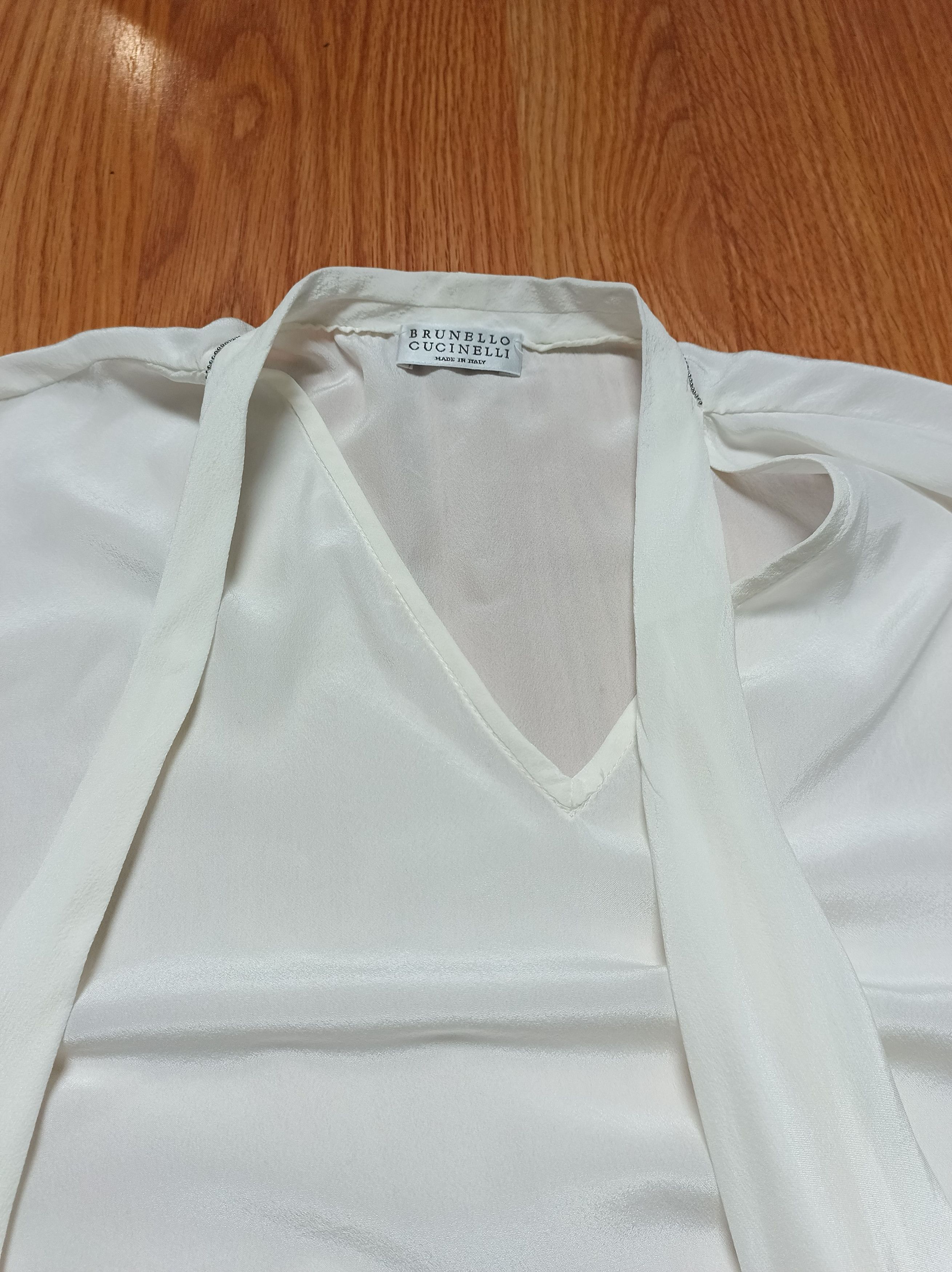 Brunello Cucinelli Brunello Cucinelli Silk White Shirt Blouse Size S Size S / US 4 / IT 40 - 7 Thumbnail