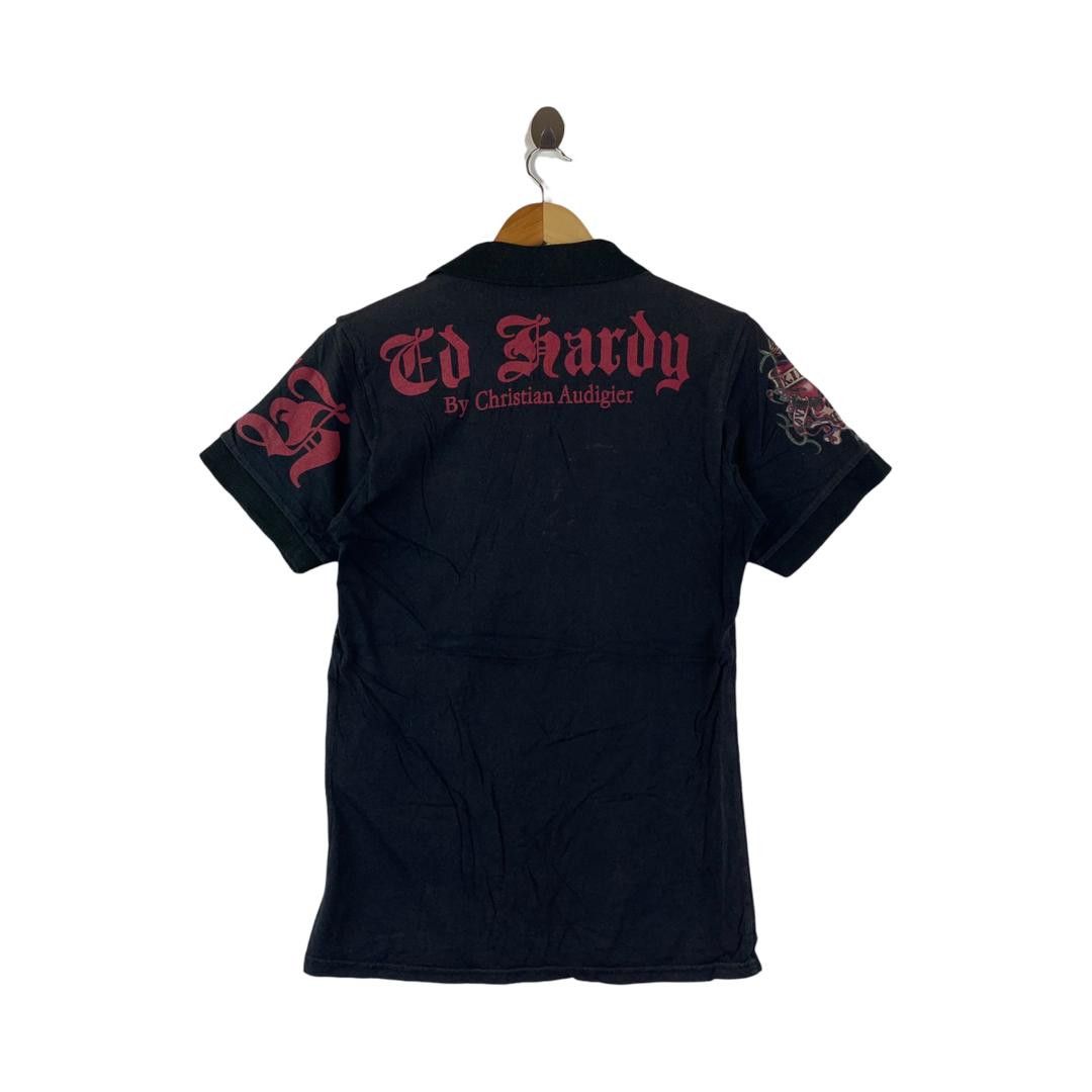 Christian Audigier ED HARDY by CHRISTIAN AUDIGIER skull printed polo tee Size US XS / EU 42 / 0 - 4 Thumbnail