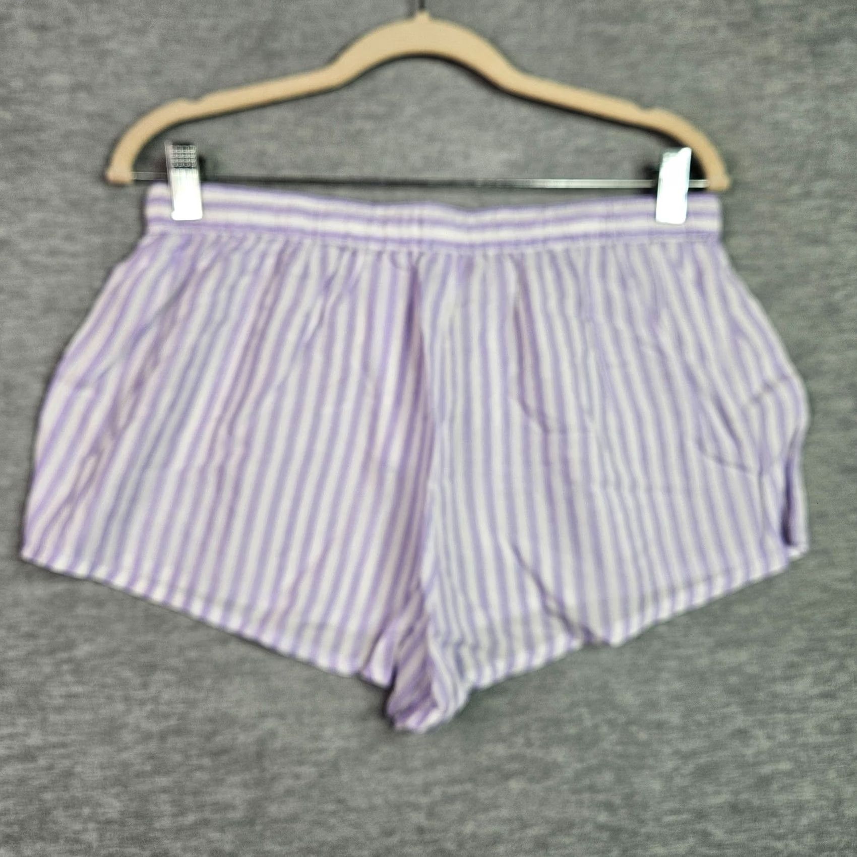 Vintage Savage X Fenty Women Striped Pajama Sleep Shorts L Purple Targeted Drawstring Lounge Shorts Nightwear Size 36" / US 14 / IT 50 - 2 Thumbnail