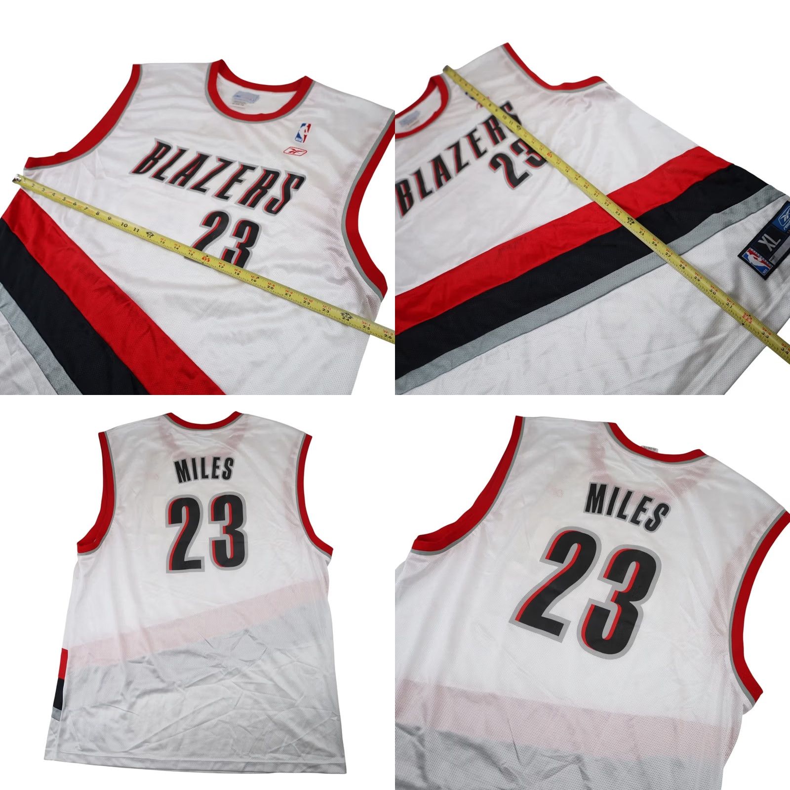 Reebok VINTAGE Reebok Portland Blazers #23 Darius Miles Basketball Jersey Mens XL White Tank Size US XL / EU 56 / 4 - 8 Thumbnail