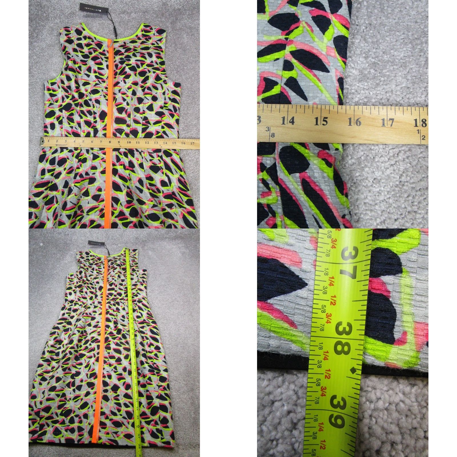 Vintage Tahari Dress Womens 10 Black Geometric Sleeveless Bodycon Party/Cocktail Knee Length 10 Tahari Womens Mens? Size L / US 10 / IT 46 - 9 Thumbnail