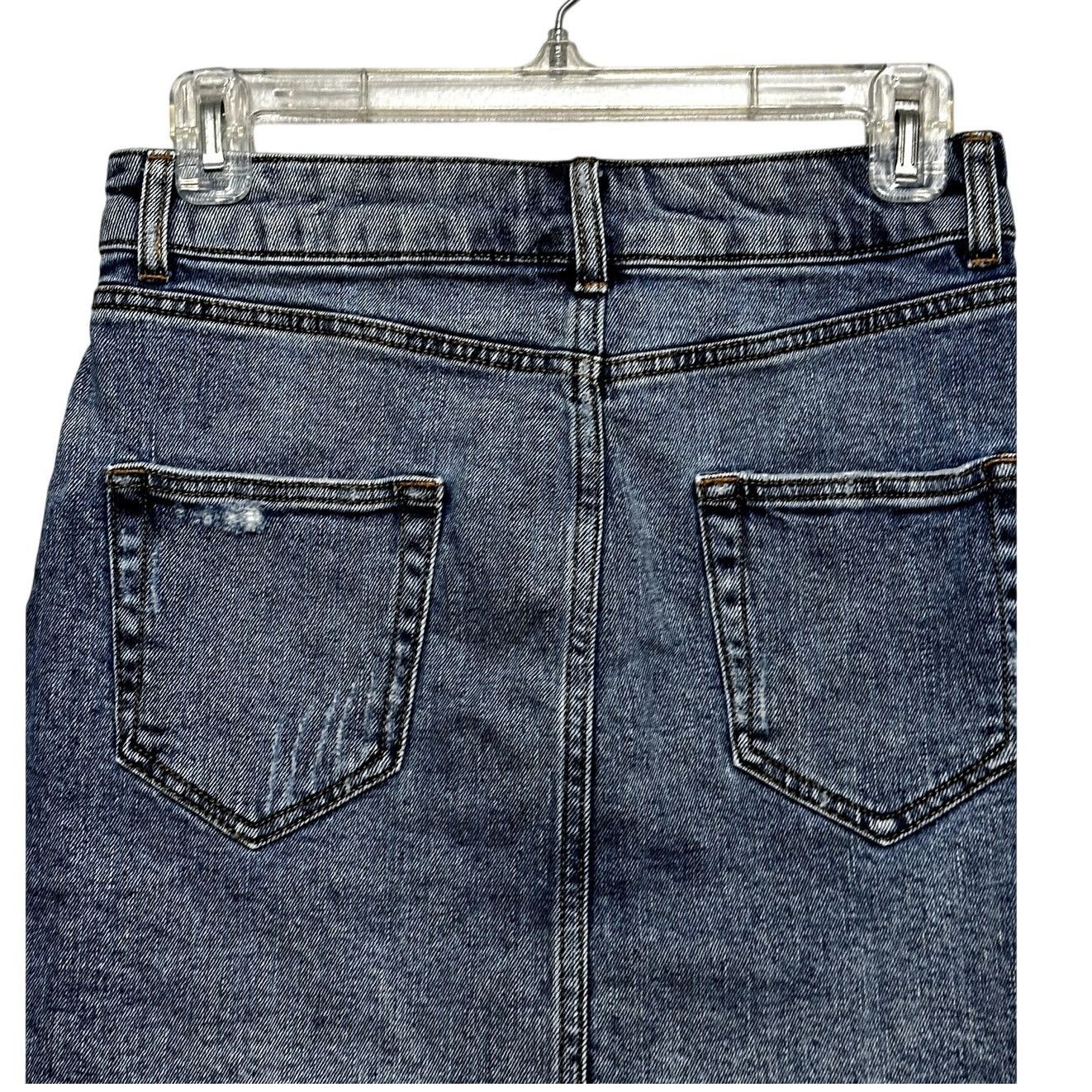 Other Wild Fable Mini Skirt Frayed Hem Zip Fly Button Denim Blue 2 Size 26" / US 2 / IT 38 - 5 Thumbnail