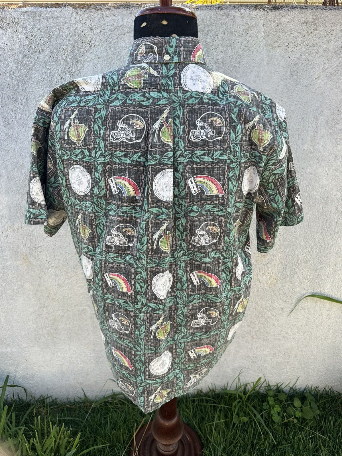 Reyn Spooner Reyn Spooner Men's L Green Hawaiian University of Hawaii Size US L / EU 52-54 / 3 - 2 Thumbnail