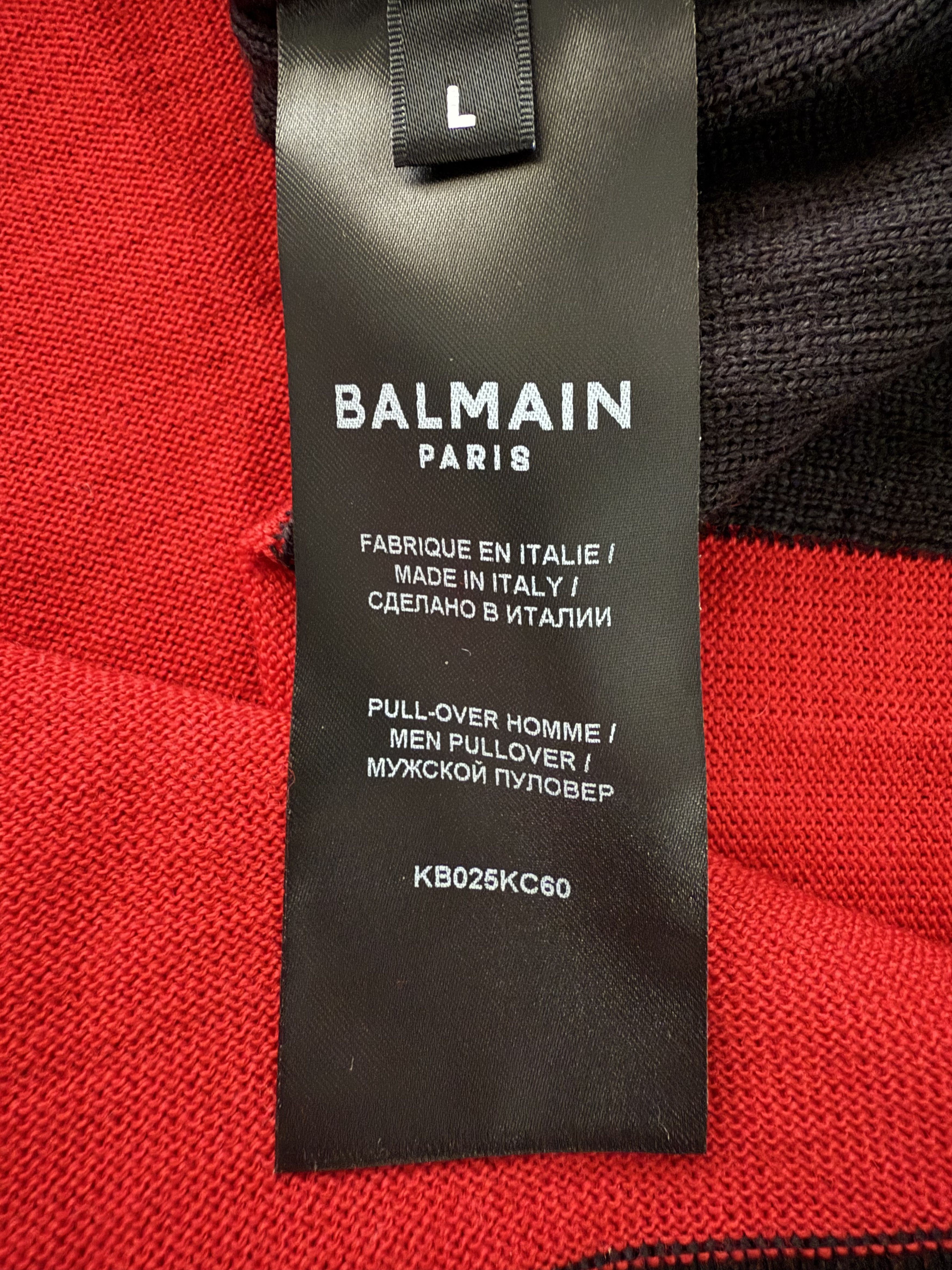 Balmain Balmain Red B-Sporty Sweater Size US L / EU 52-54 / 3 - 16 Thumbnail