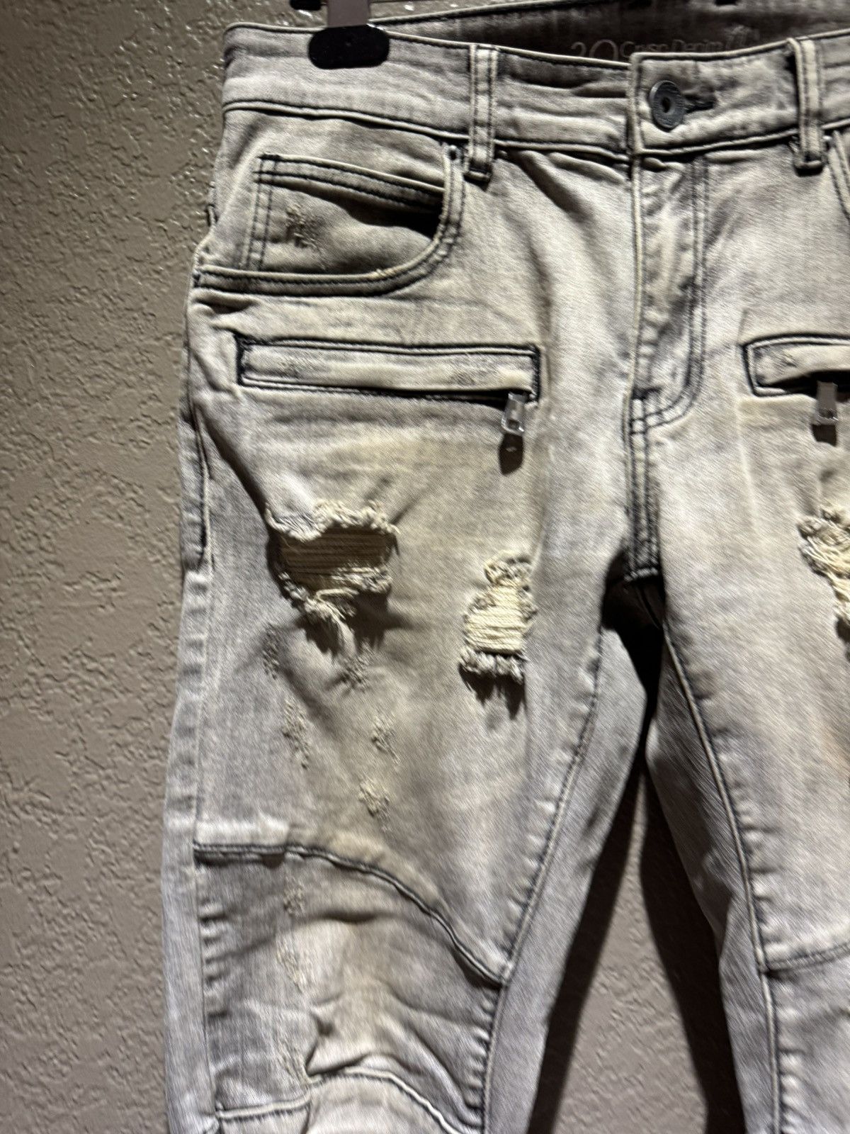 Crysp Denim Crysp Denim Skinny Slim Biker Rocker Denim Aged Wash 30 Size US 30 / EU 46 - 2 Thumbnail