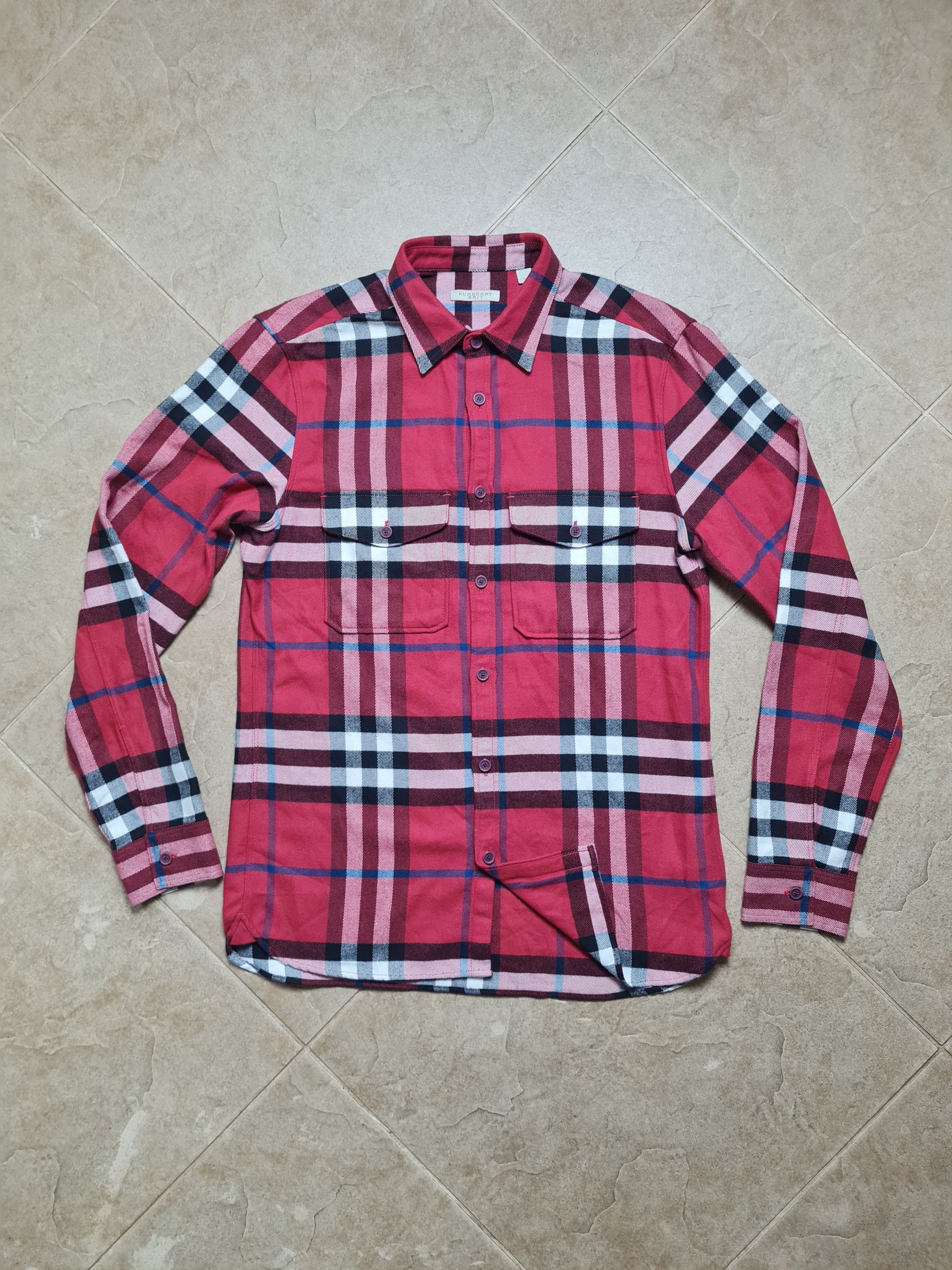 Burberry Burberry Nova Check Flannel Shirt Red Plaid Mens Button Up Size US M / EU 48-50 / 2 - 1 Thumbnail