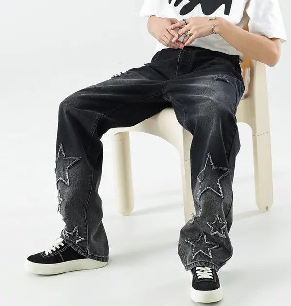 VIBE Street star embroidered washed gradient jeans Size US 34 / EU 50 - 7 Thumbnail