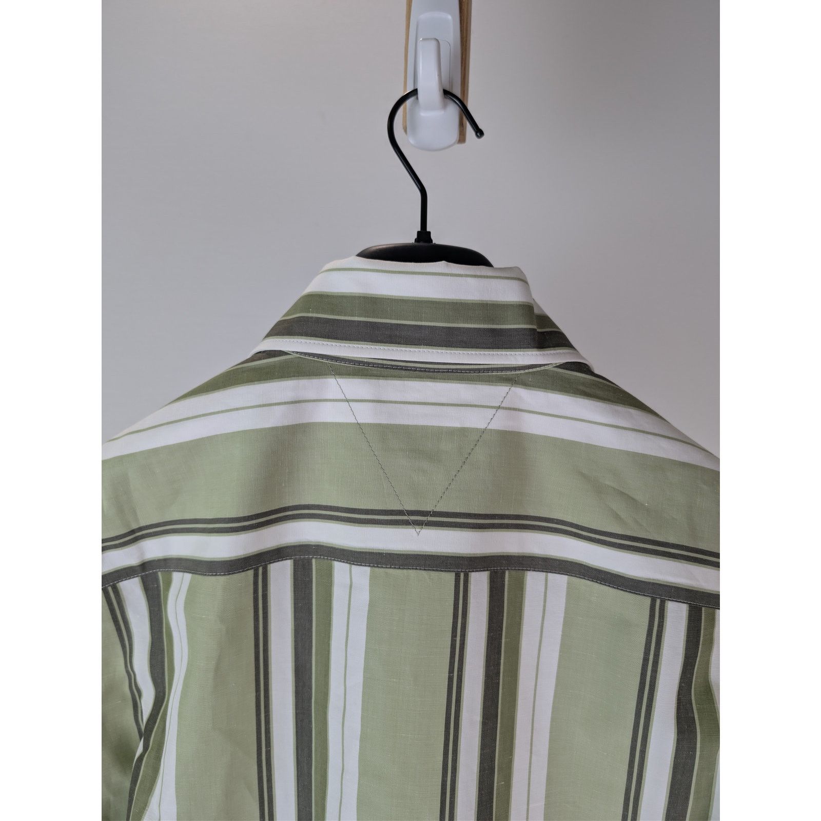 Bottega Veneta o1rshd1 Chunky Cotton Stripe Shirt Green/Olive Multi-Stripe Size US M / EU 48-50 / 2 - 16 Thumbnail